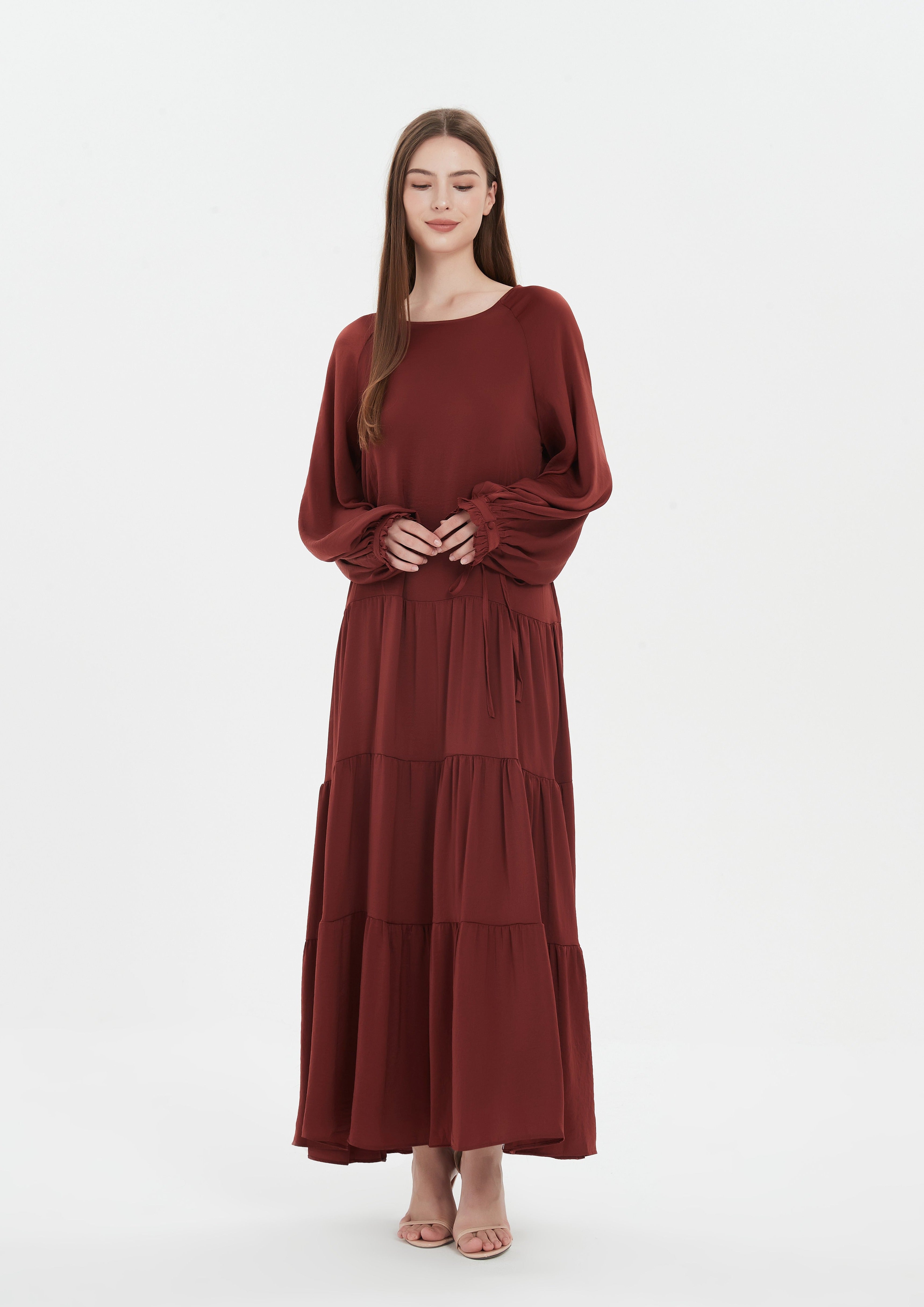 Lydia Tiered Maxi dress - Dark Spice