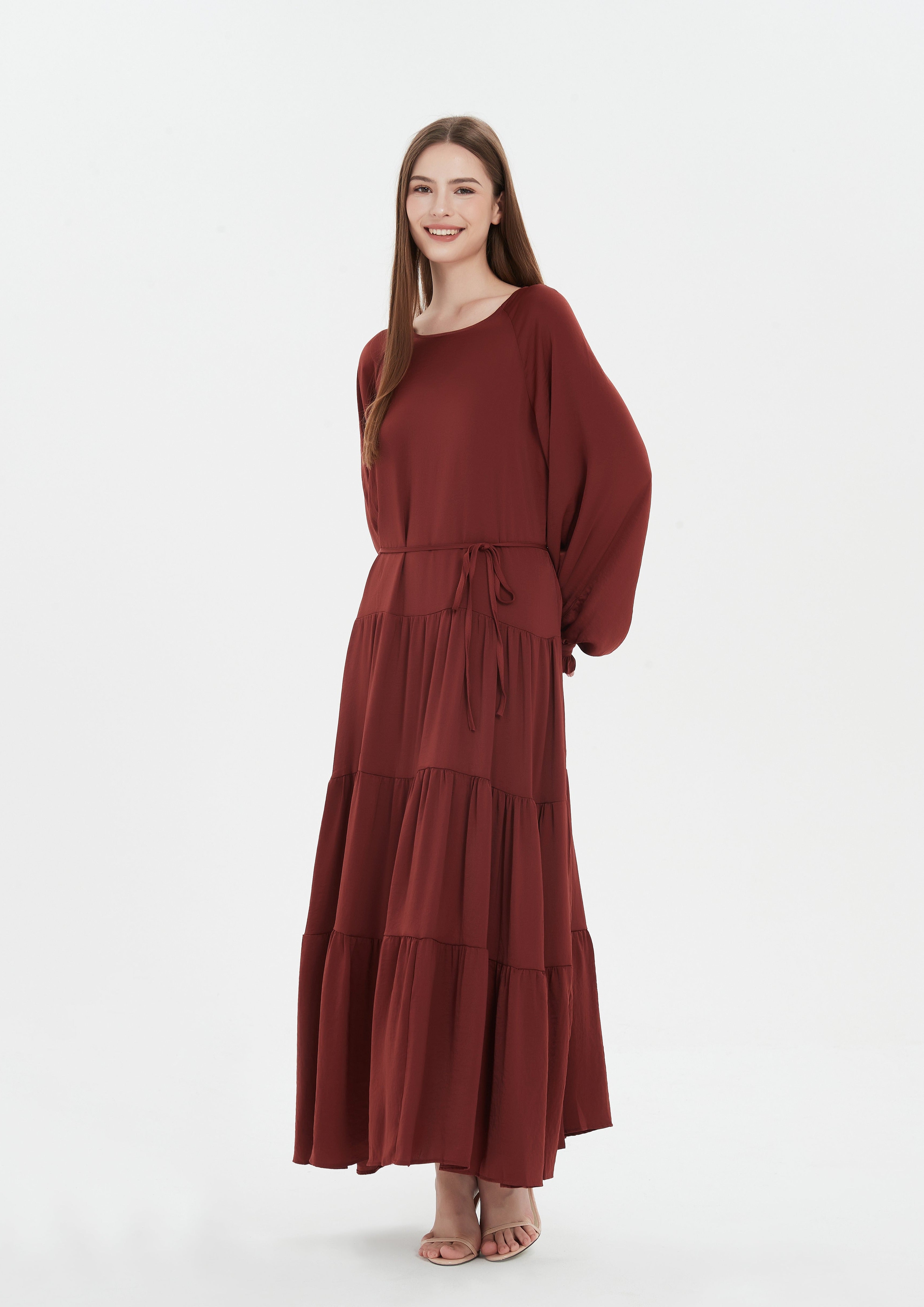 Lydia Tiered Maxi dress - Dark Spice