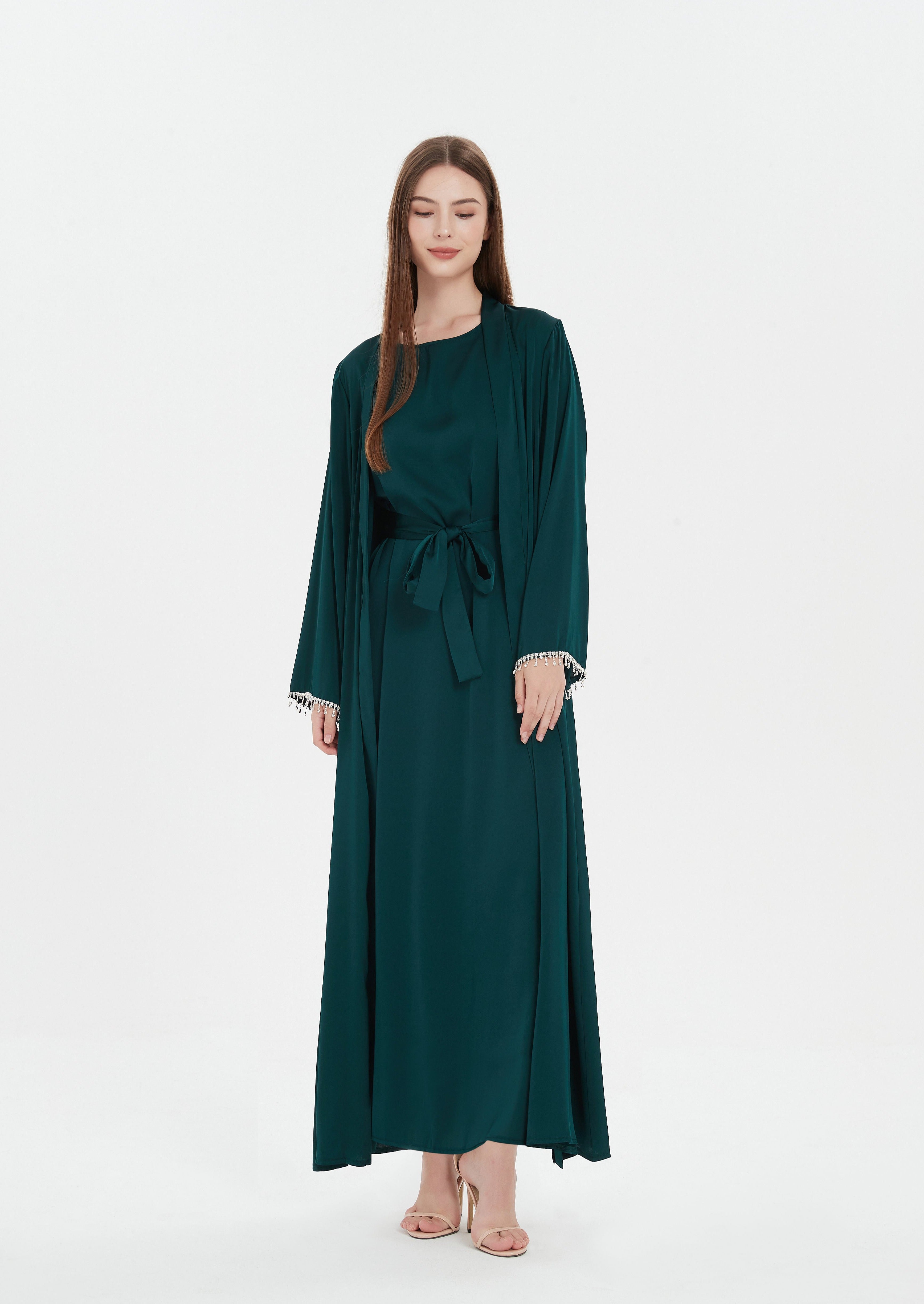 Serena Hand-Sewn Diamond Abaya Set