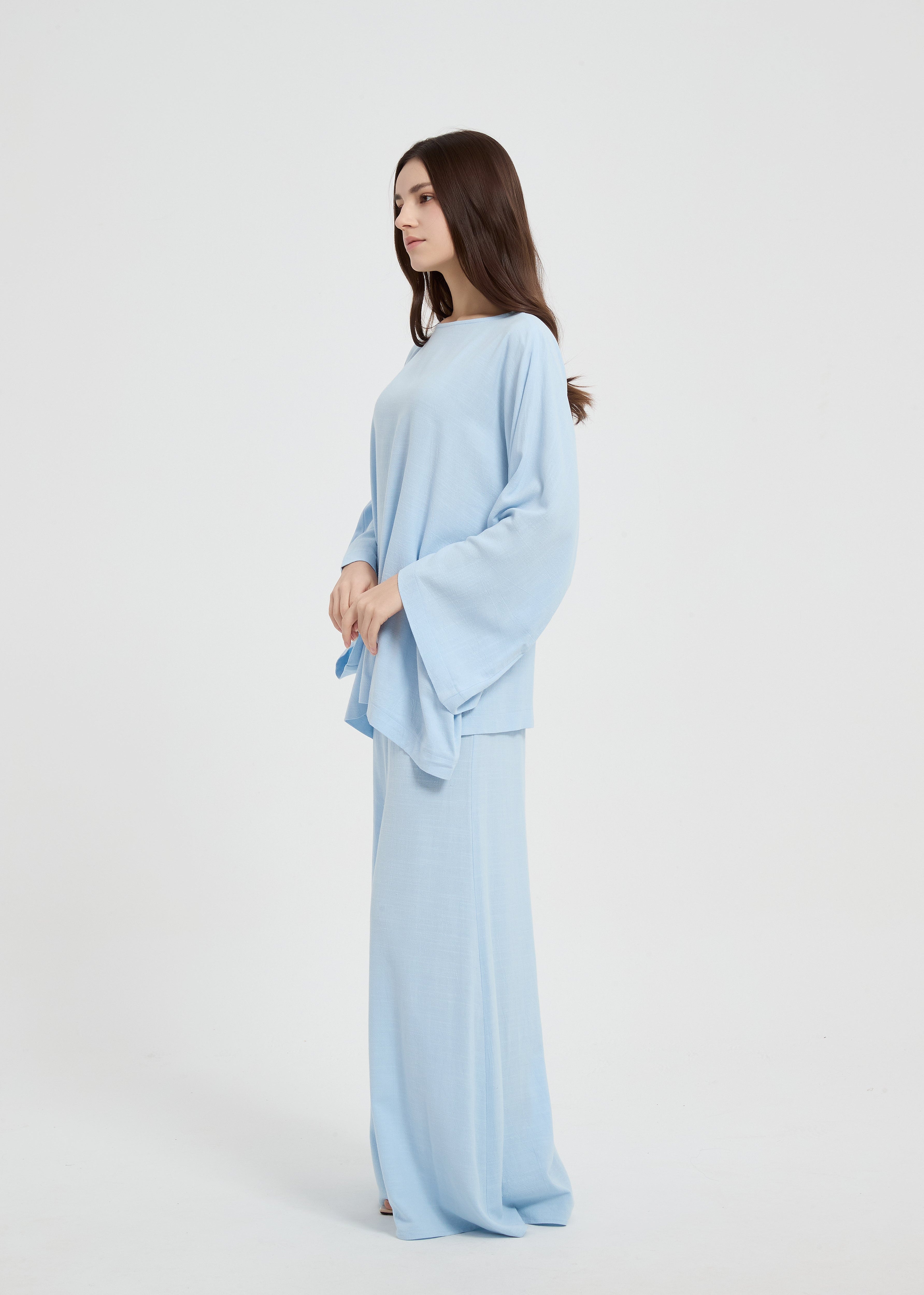 Cecilia Linen Set - Baby Blue