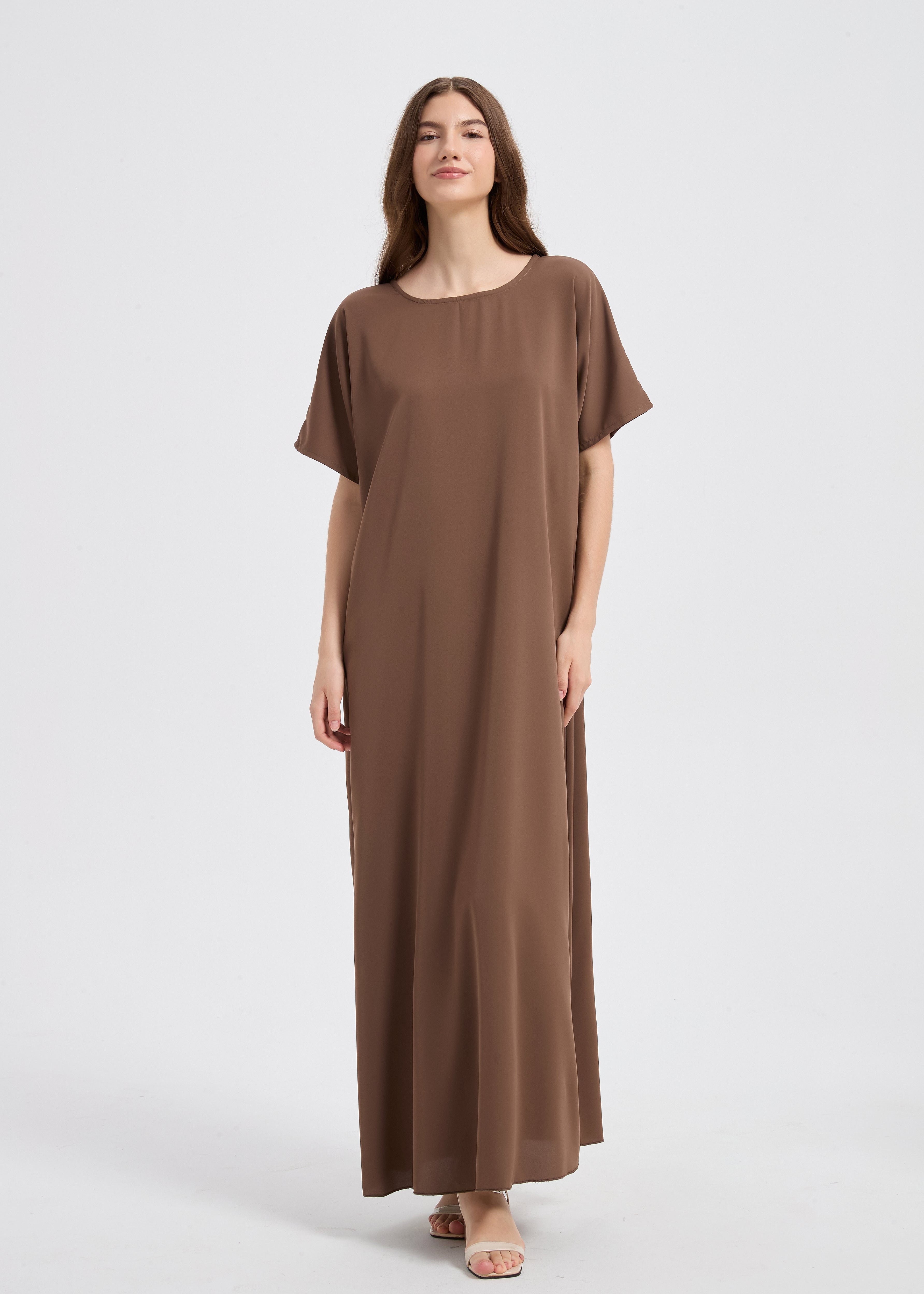 Yasmine Lace Abaya Set - Brown