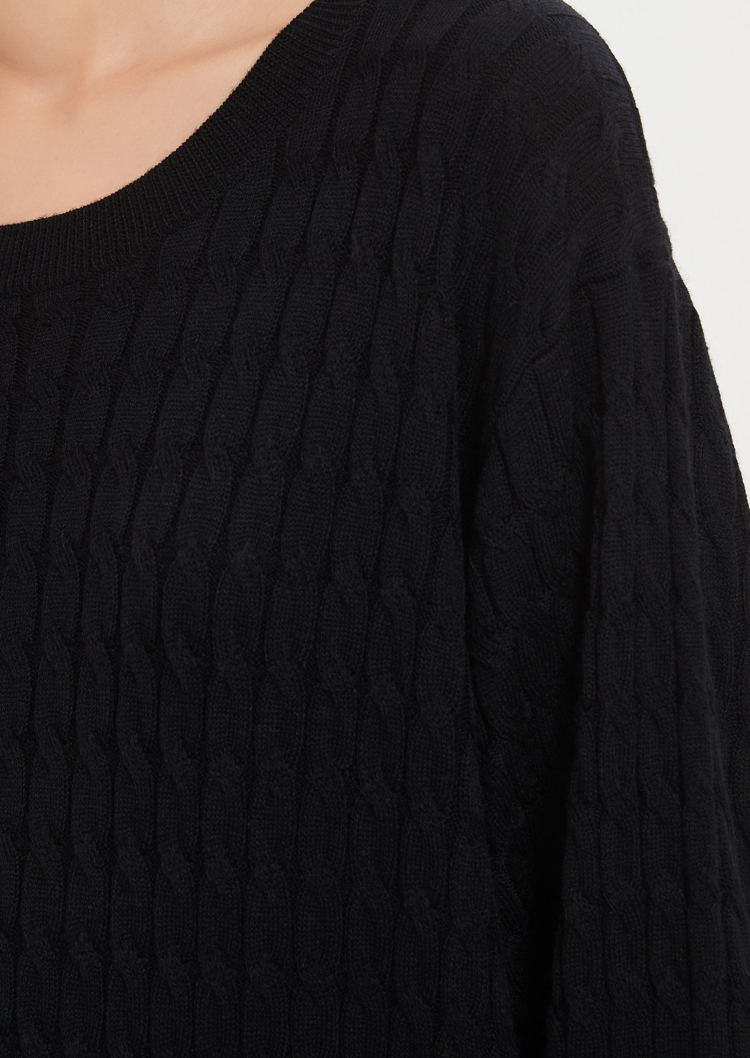 Hawa Cable Knit Dress - Black
