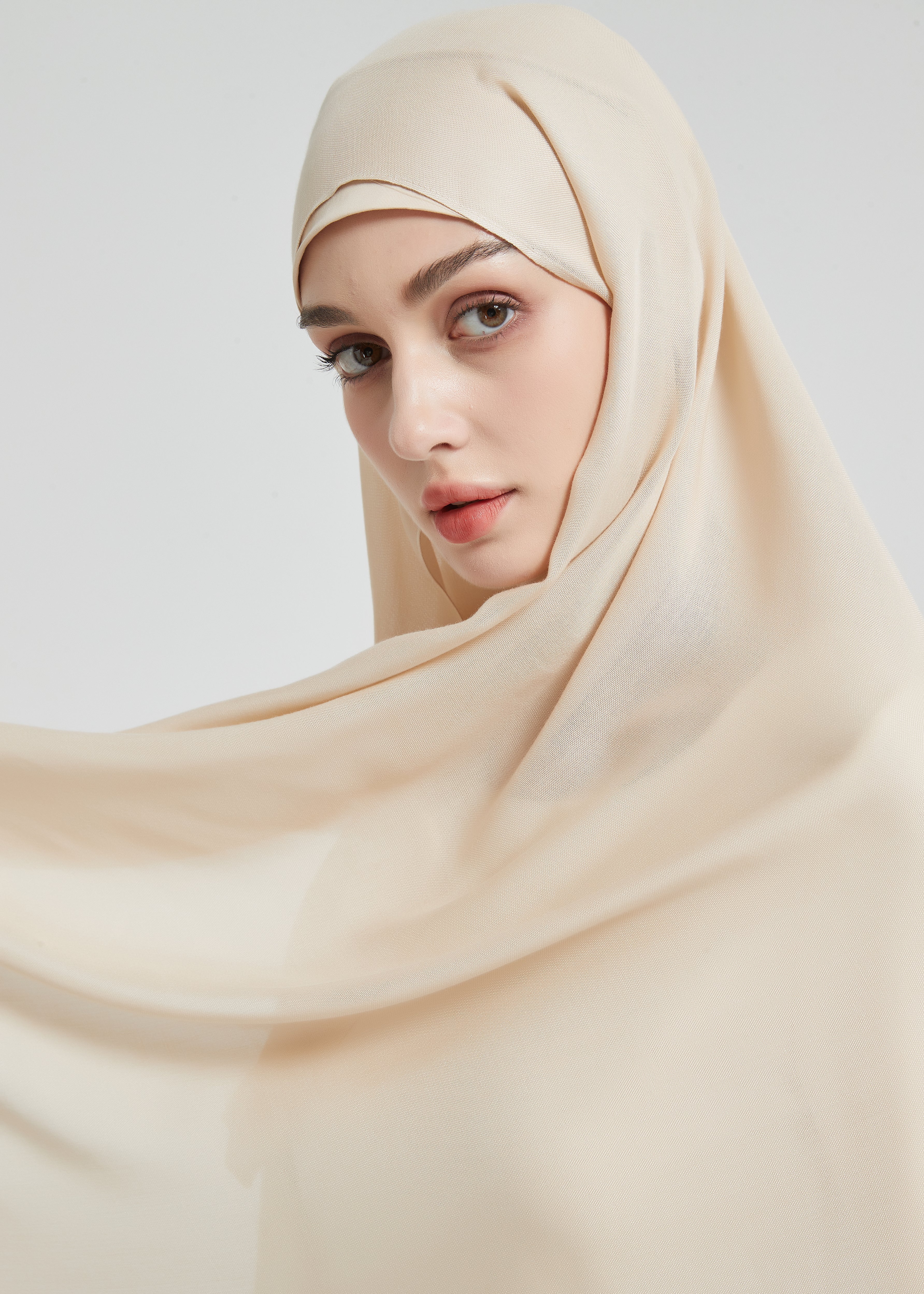 Matching Modal Hijab set - Cream - AMARIAH