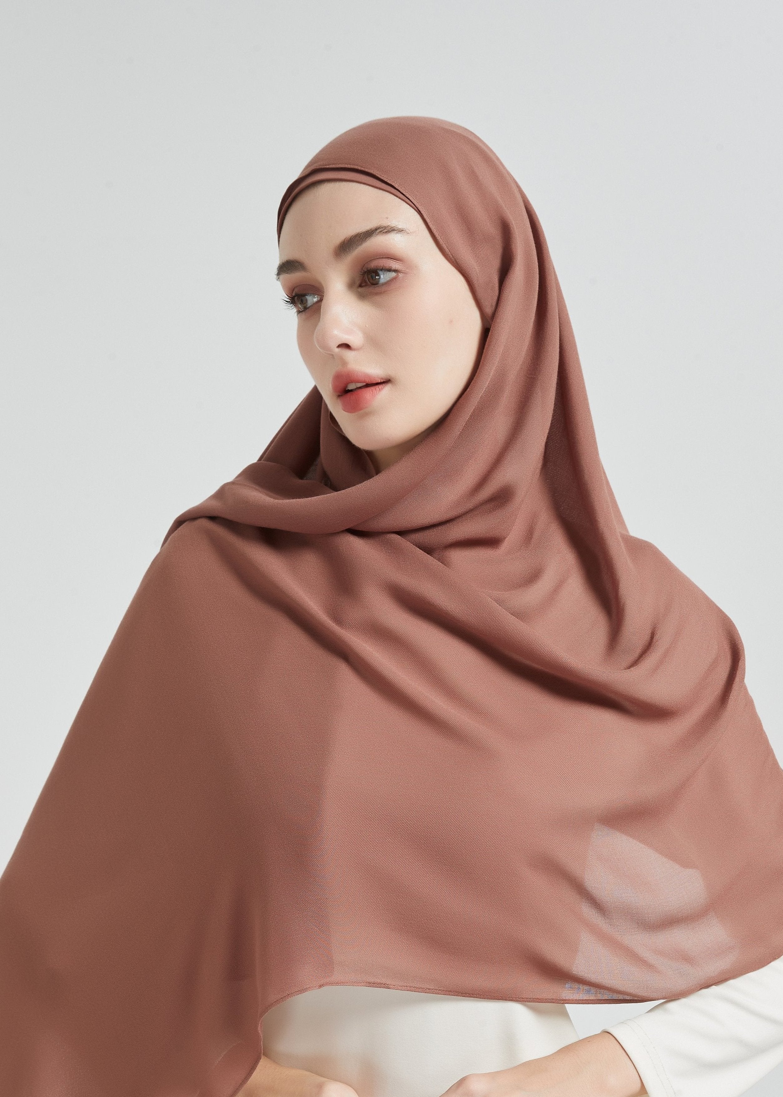 Matching Modal Hijab set - Dark mauve