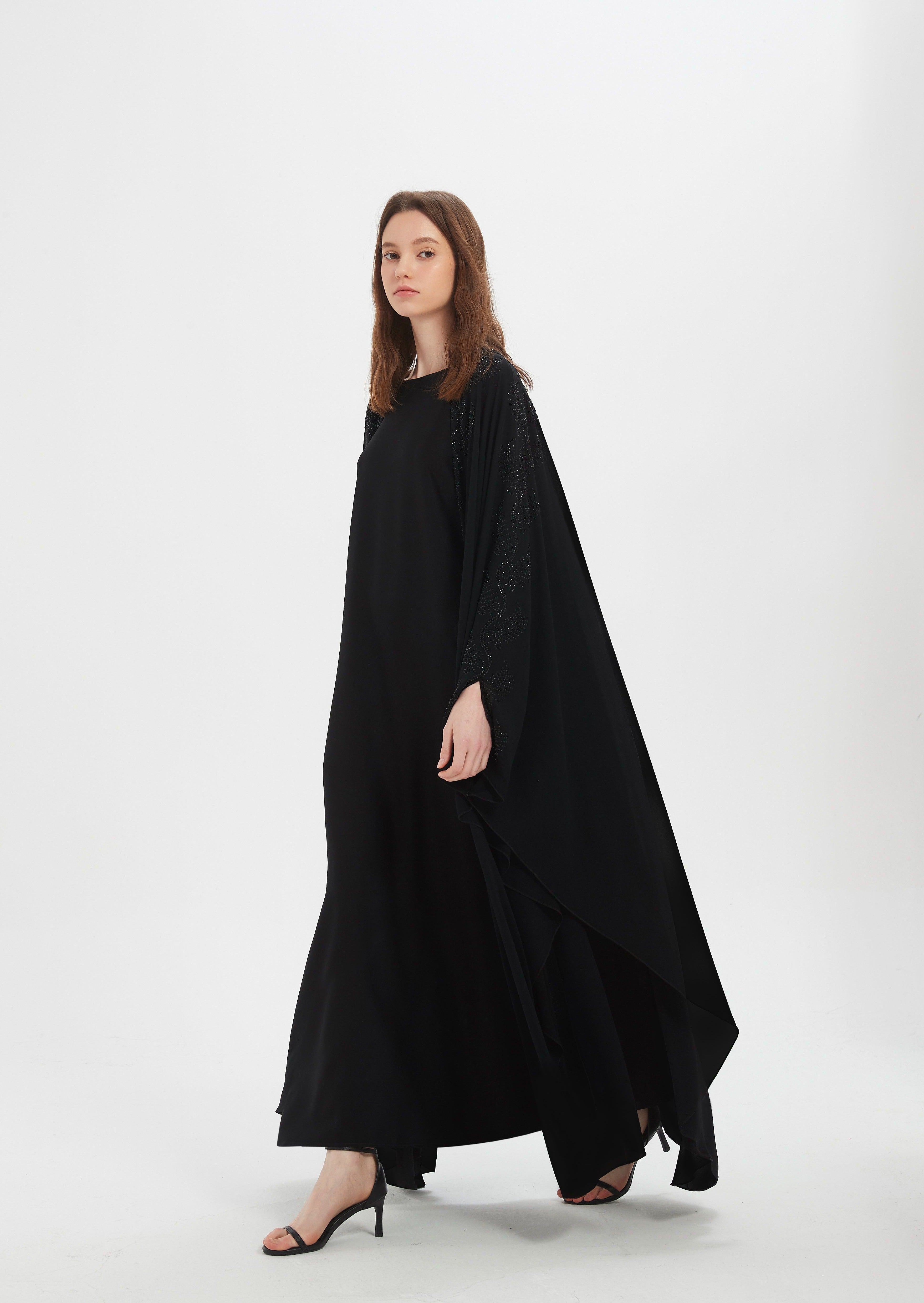 Niara Kaftan Style Abaya - Black