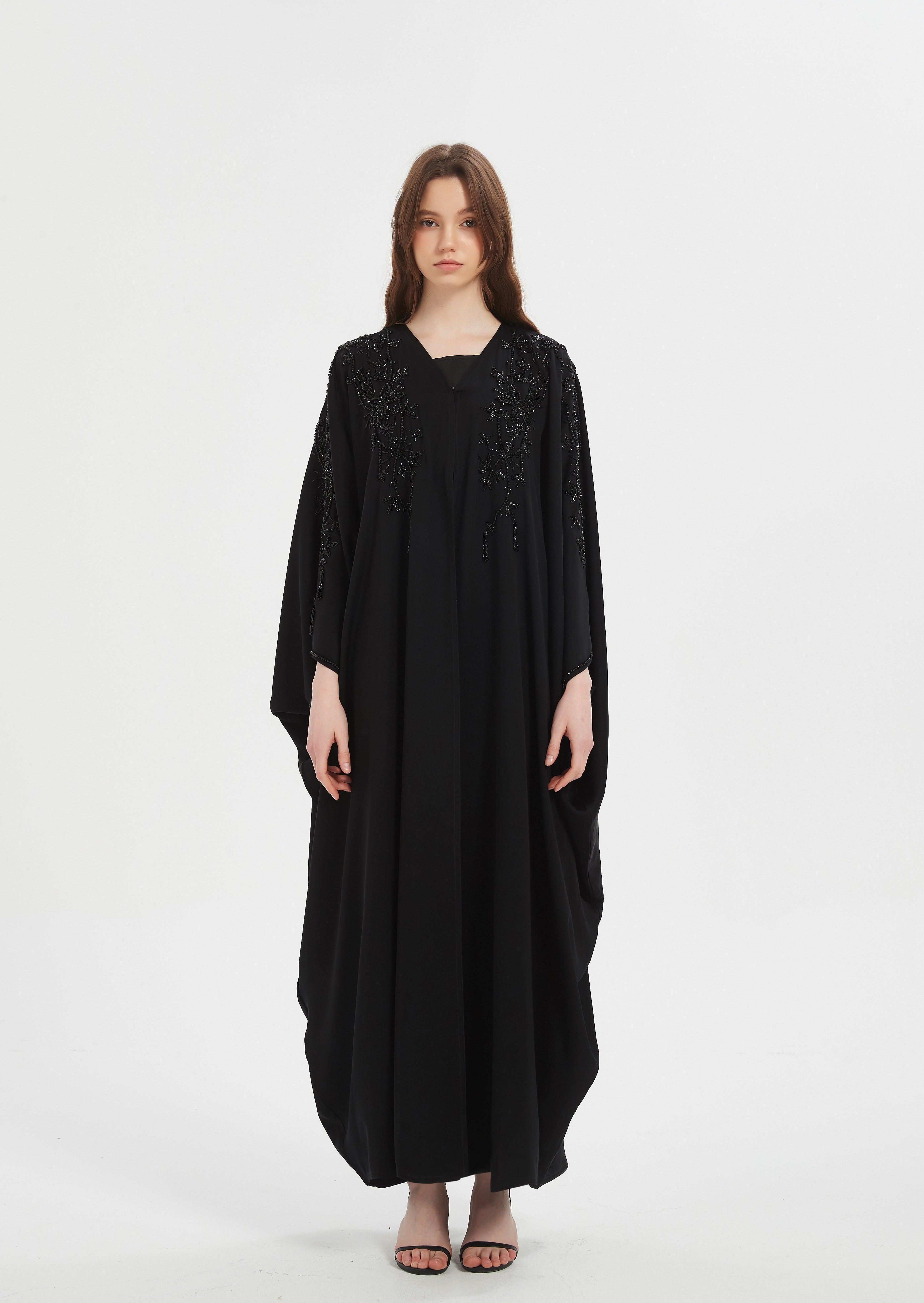 Niara Kaftan Style Abaya - Black