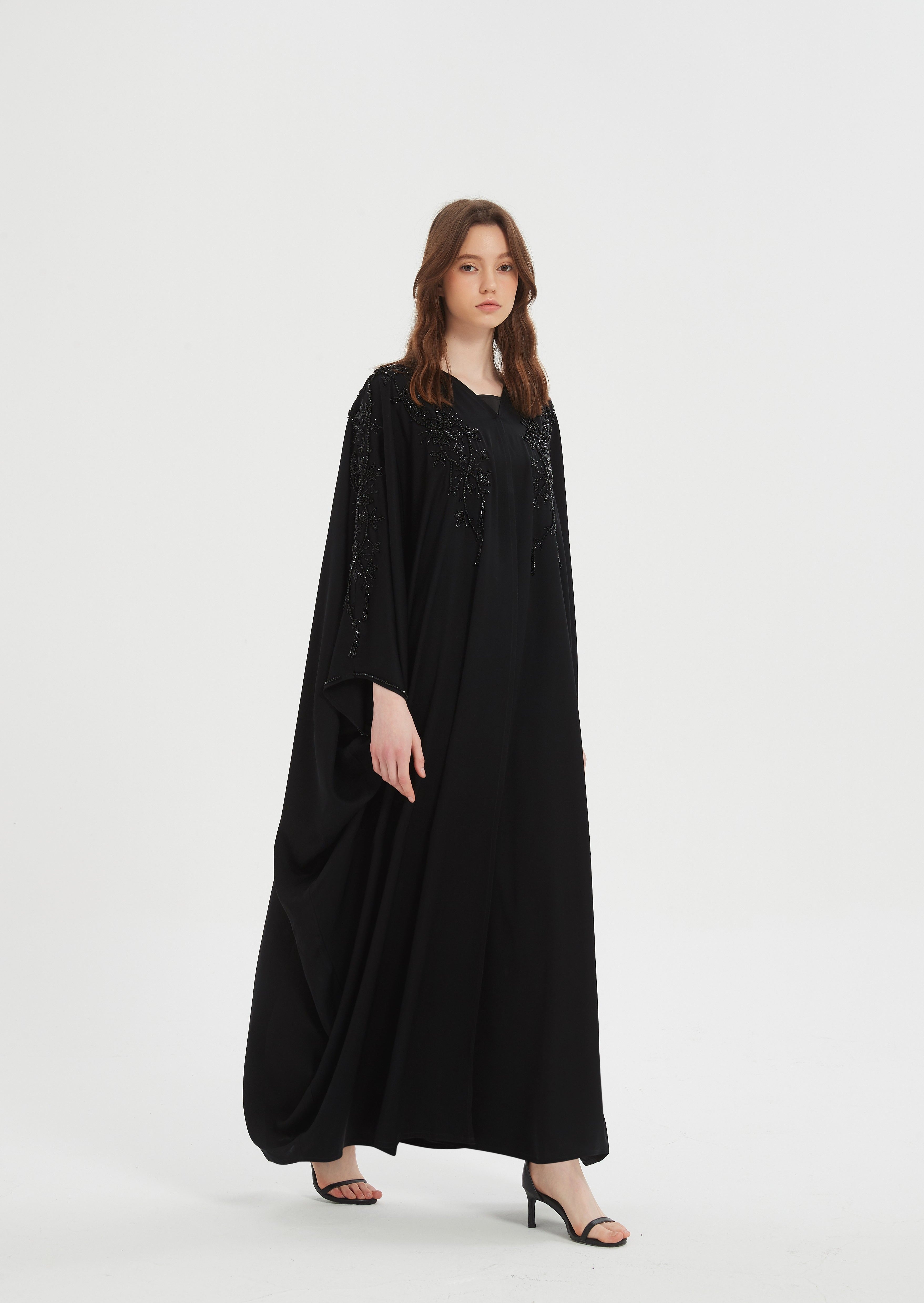 Niara Kaftan Style Abaya - Black