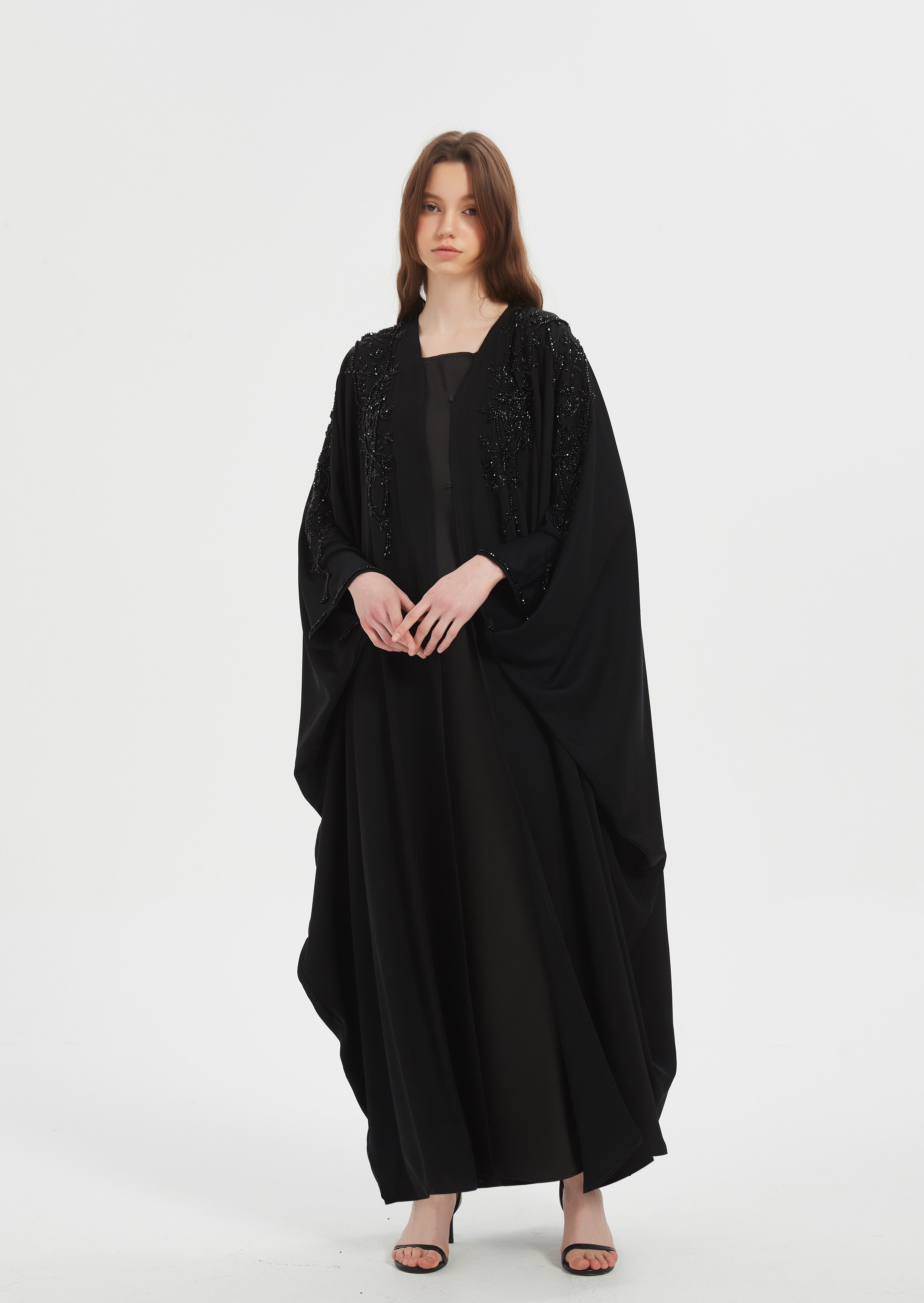 Niara Kaftan Style Abaya - Black