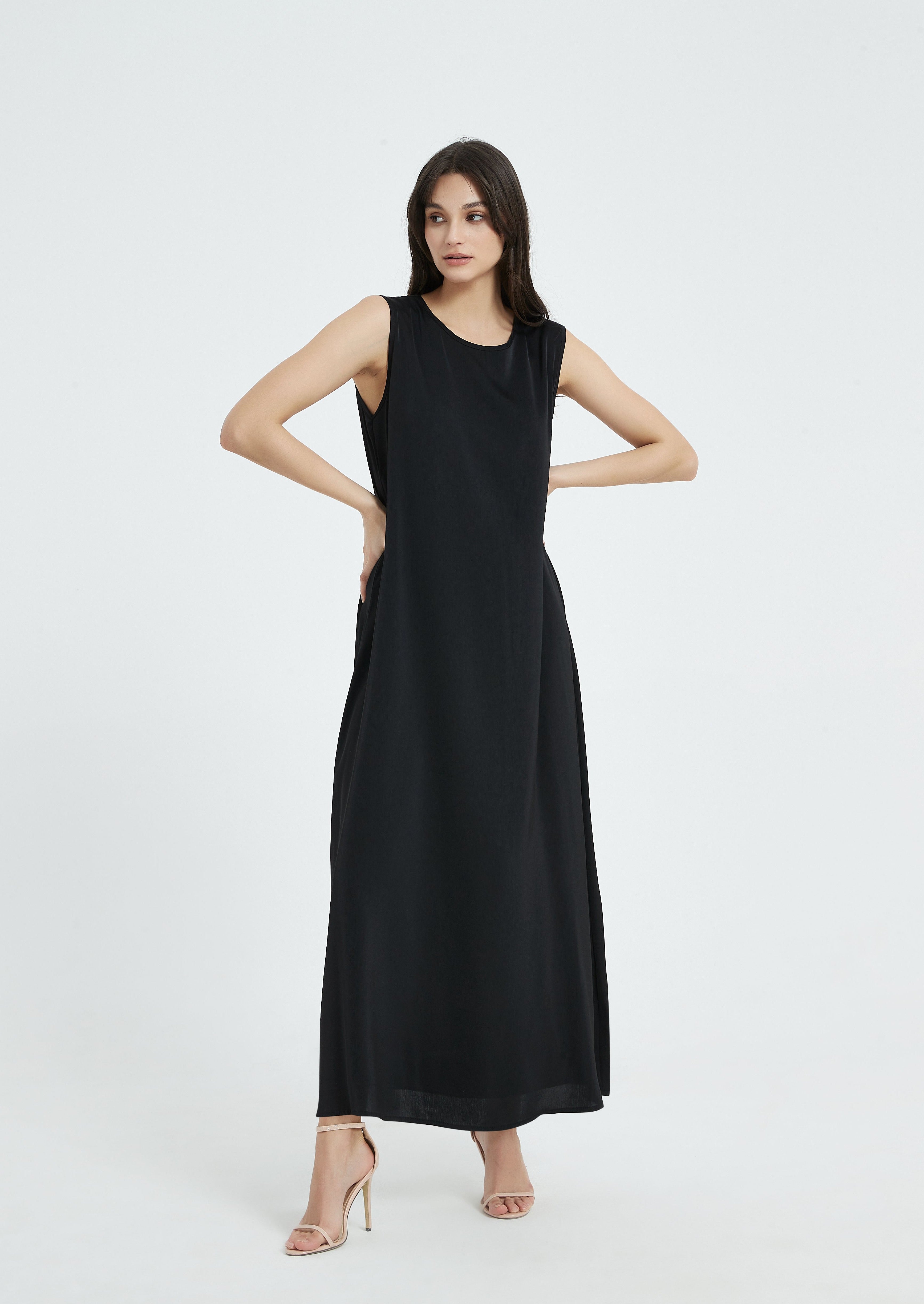 Serena Sleeveless Inner Dress - Black