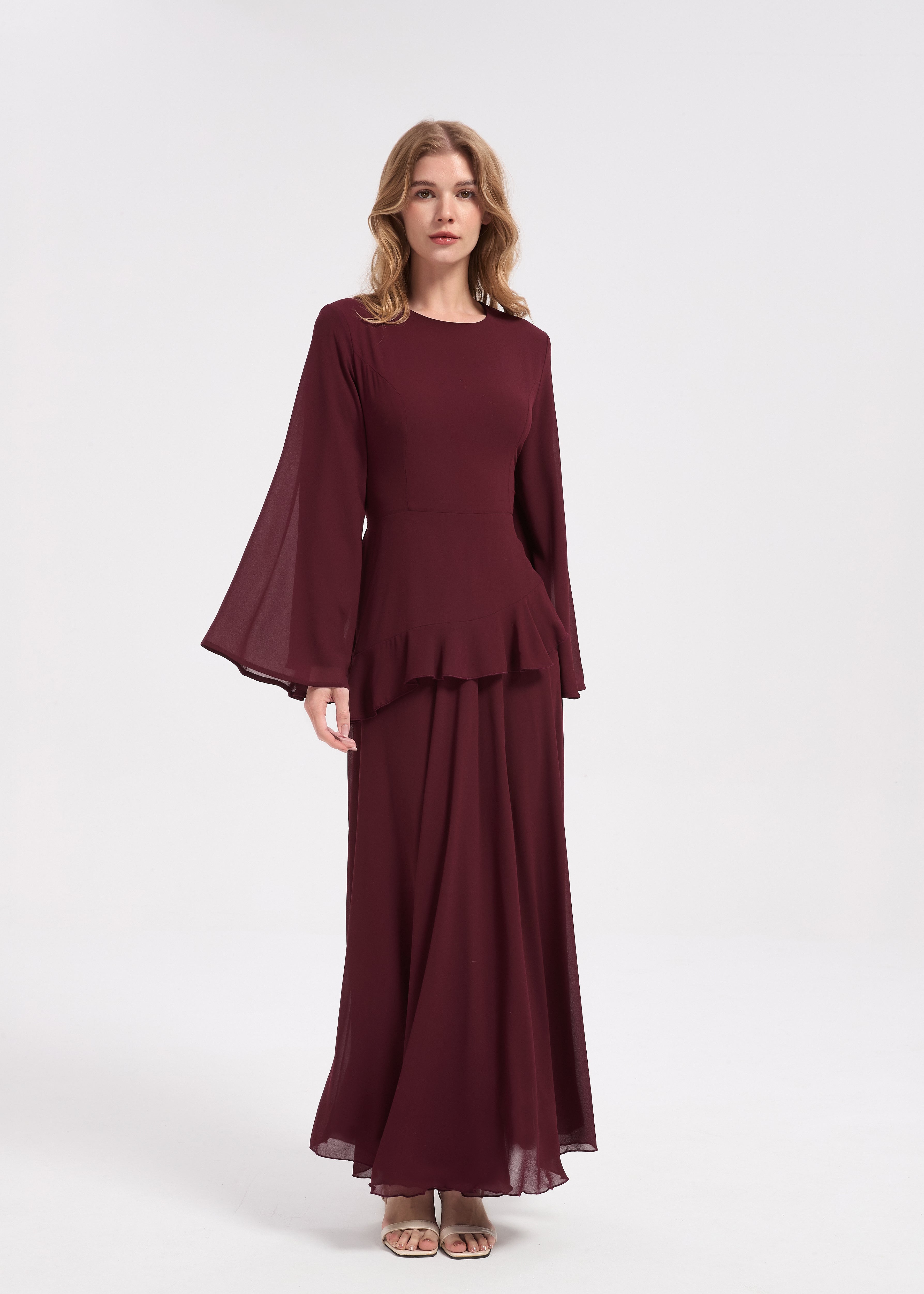 Samira Maxi Dress - Maroon - AMARIAH