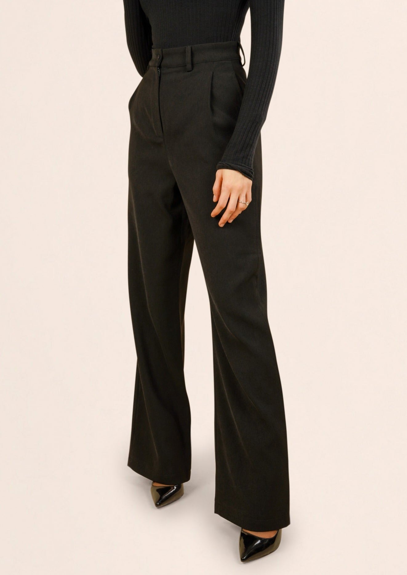 Imara High Rise Palazzo Pants - Black - AMARIAH