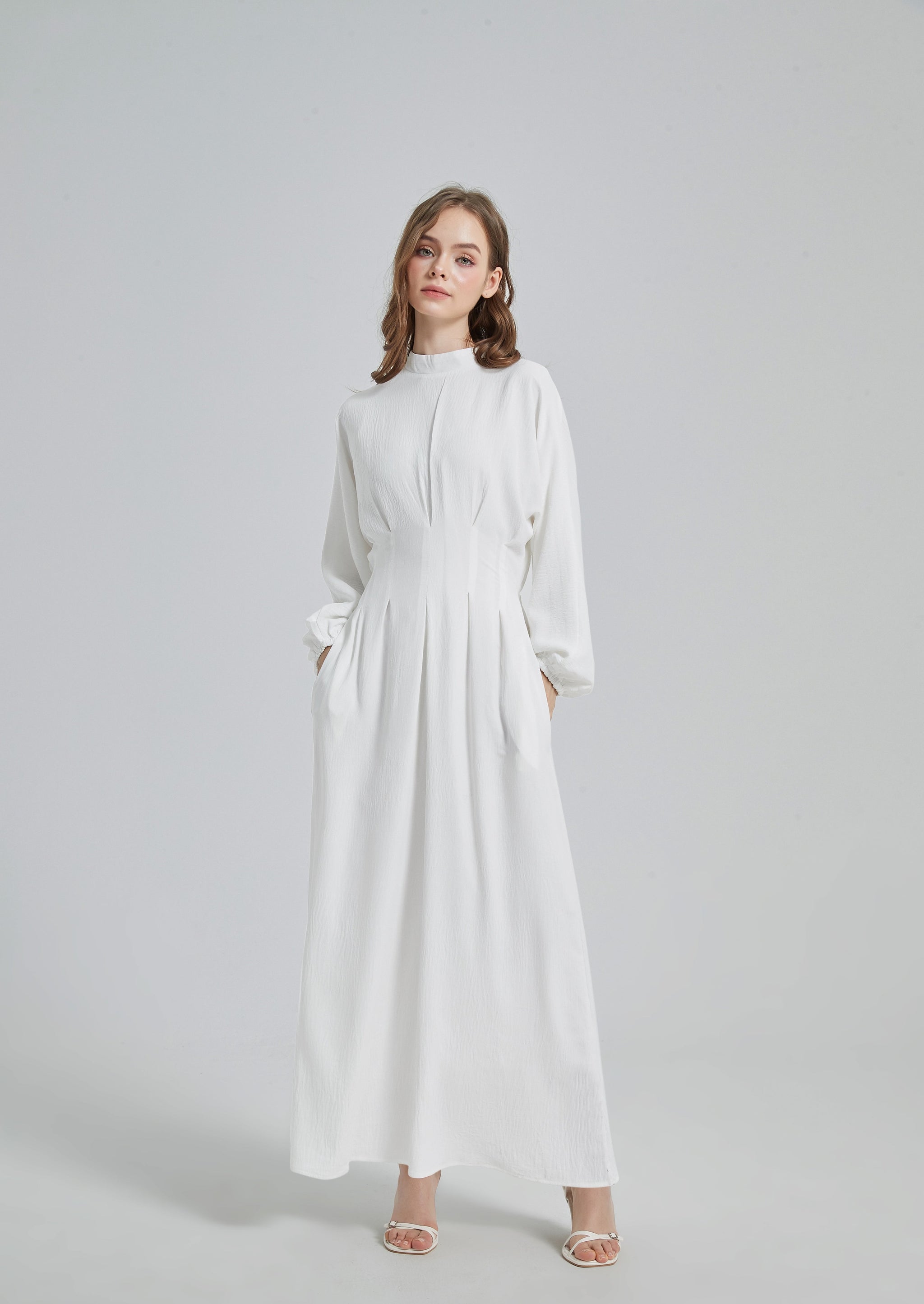 AURELIA Strappy Backless Maxi Dress (Ivory White Silk Crepe)