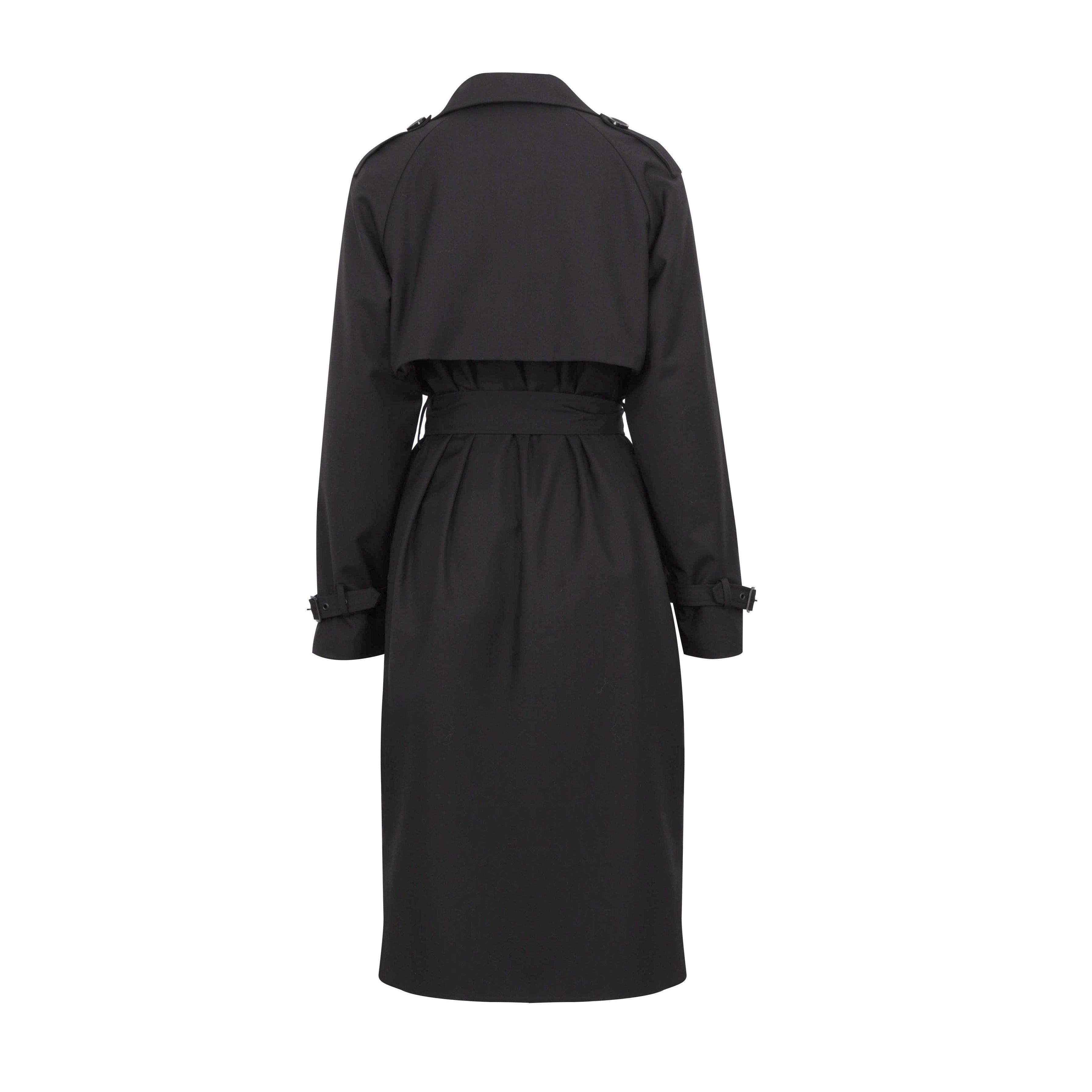 Amariah Double Breasted Trench Coat - Black