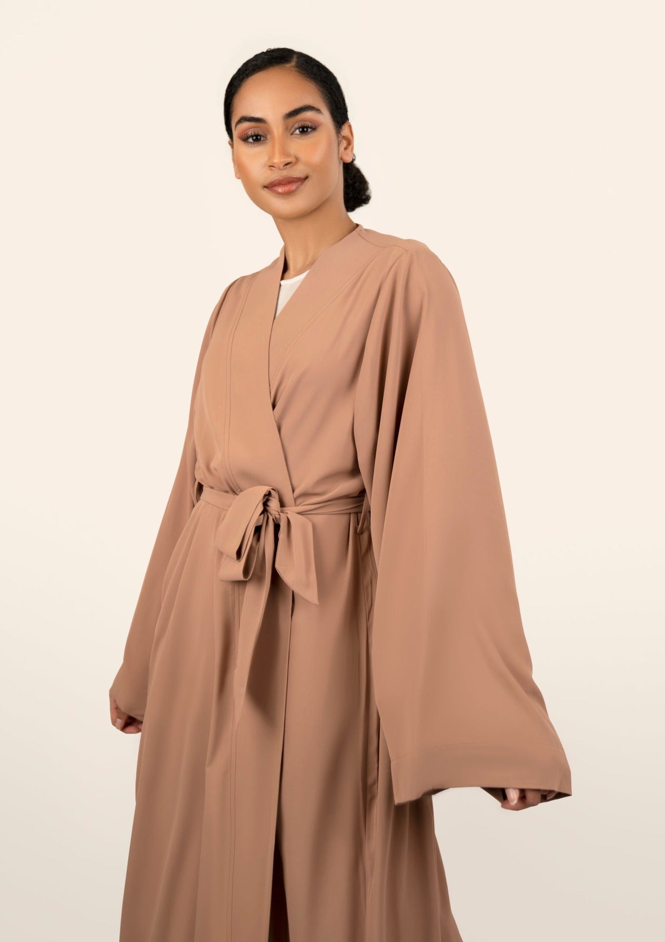 Nadia Everyday Open Abaya - Nude - AMARIAH