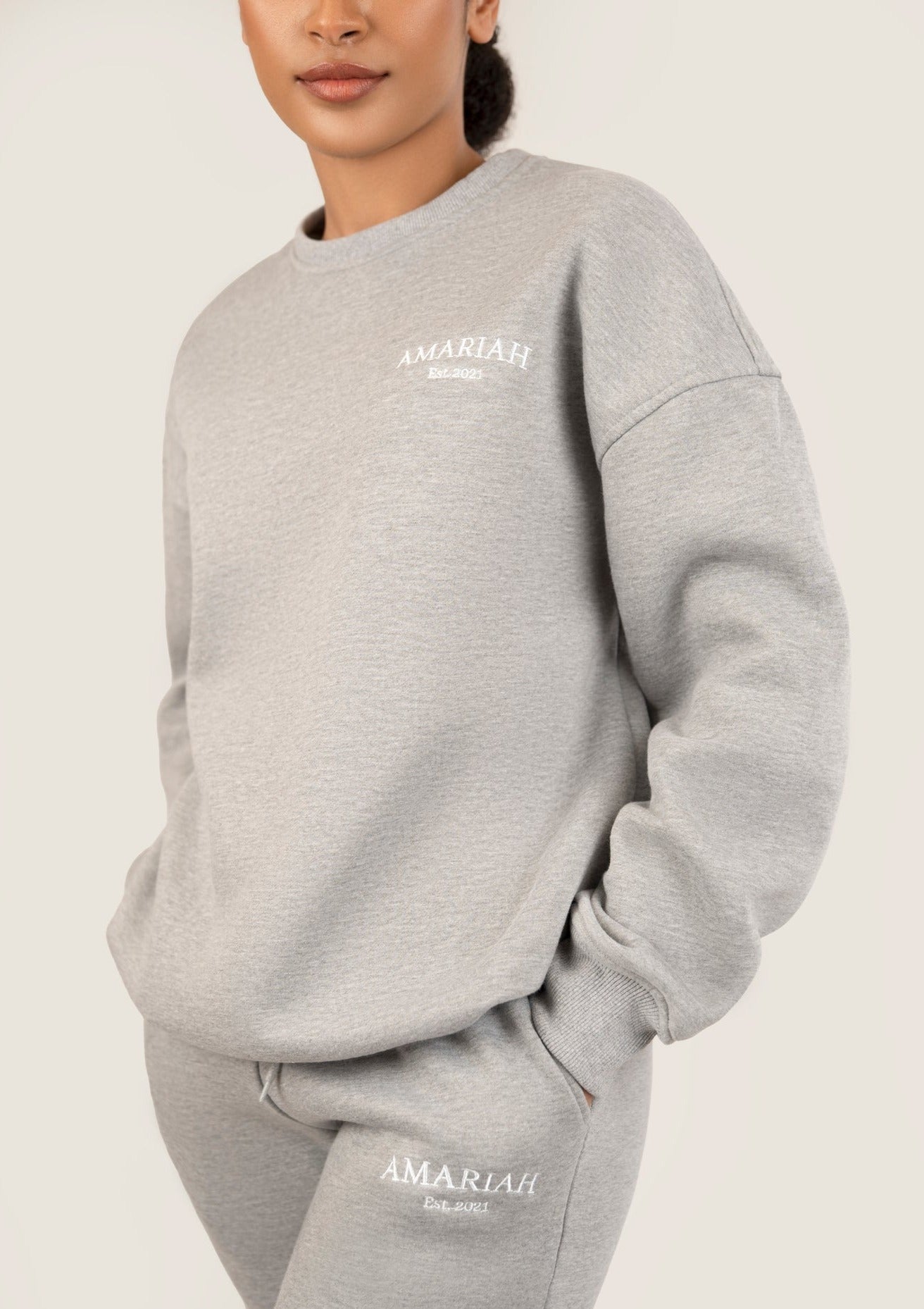Amariah Oversized Sweatshirt  - Heather Grey - AMARIAH