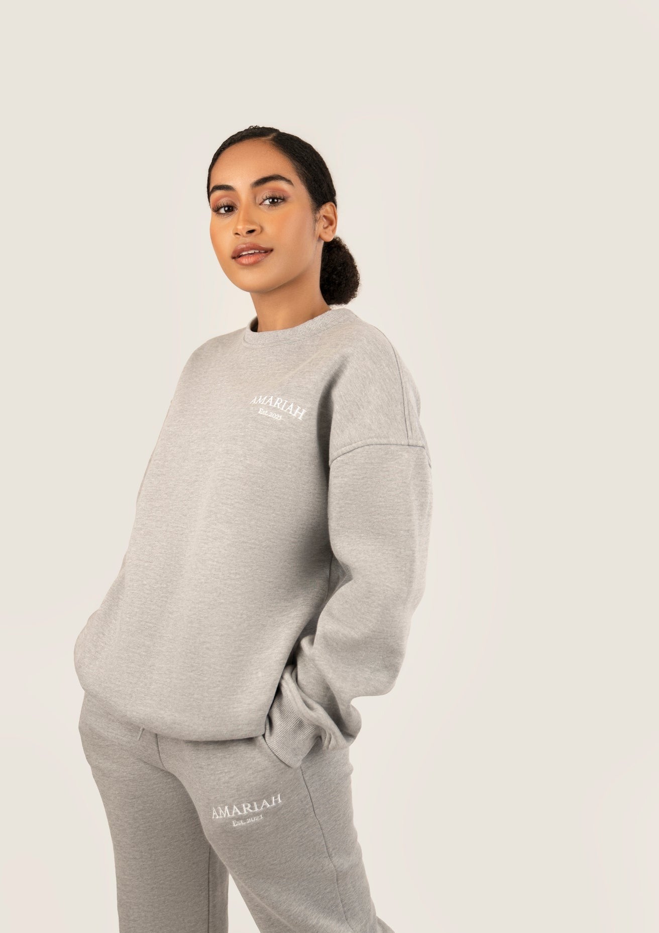 Amariah Oversized Sweatshirt  - Heather Grey - AMARIAH