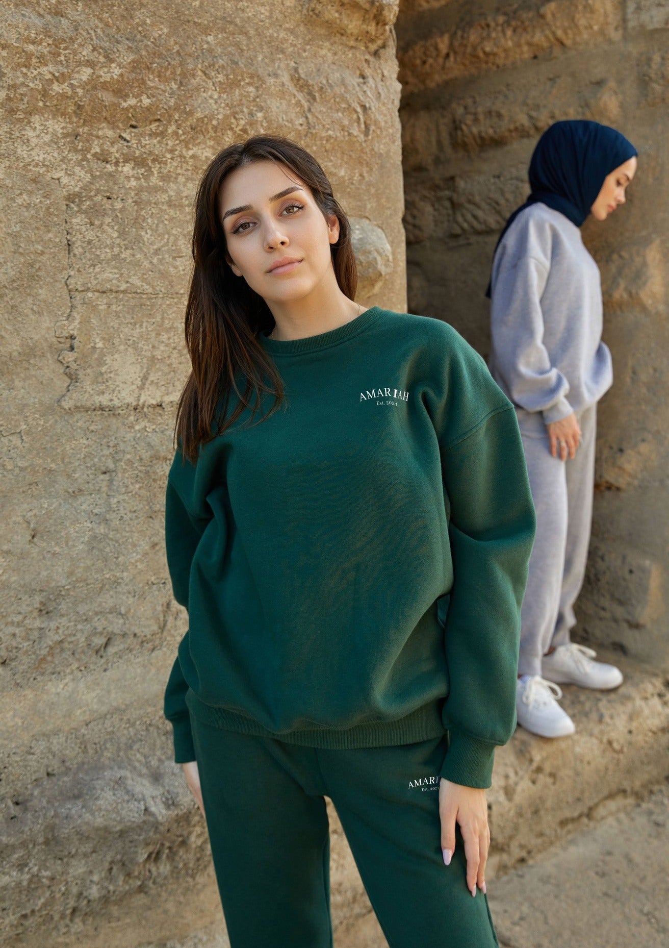 Amariah Oversized Sweatshirt - Dark Green
