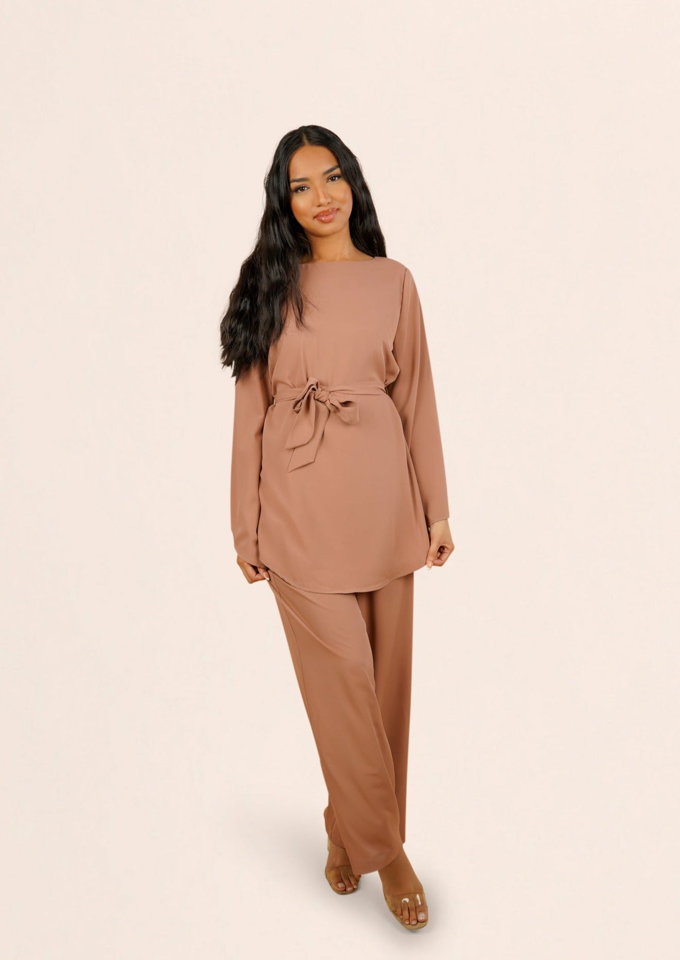 Arabella Wide Leg Trousers - Beige
