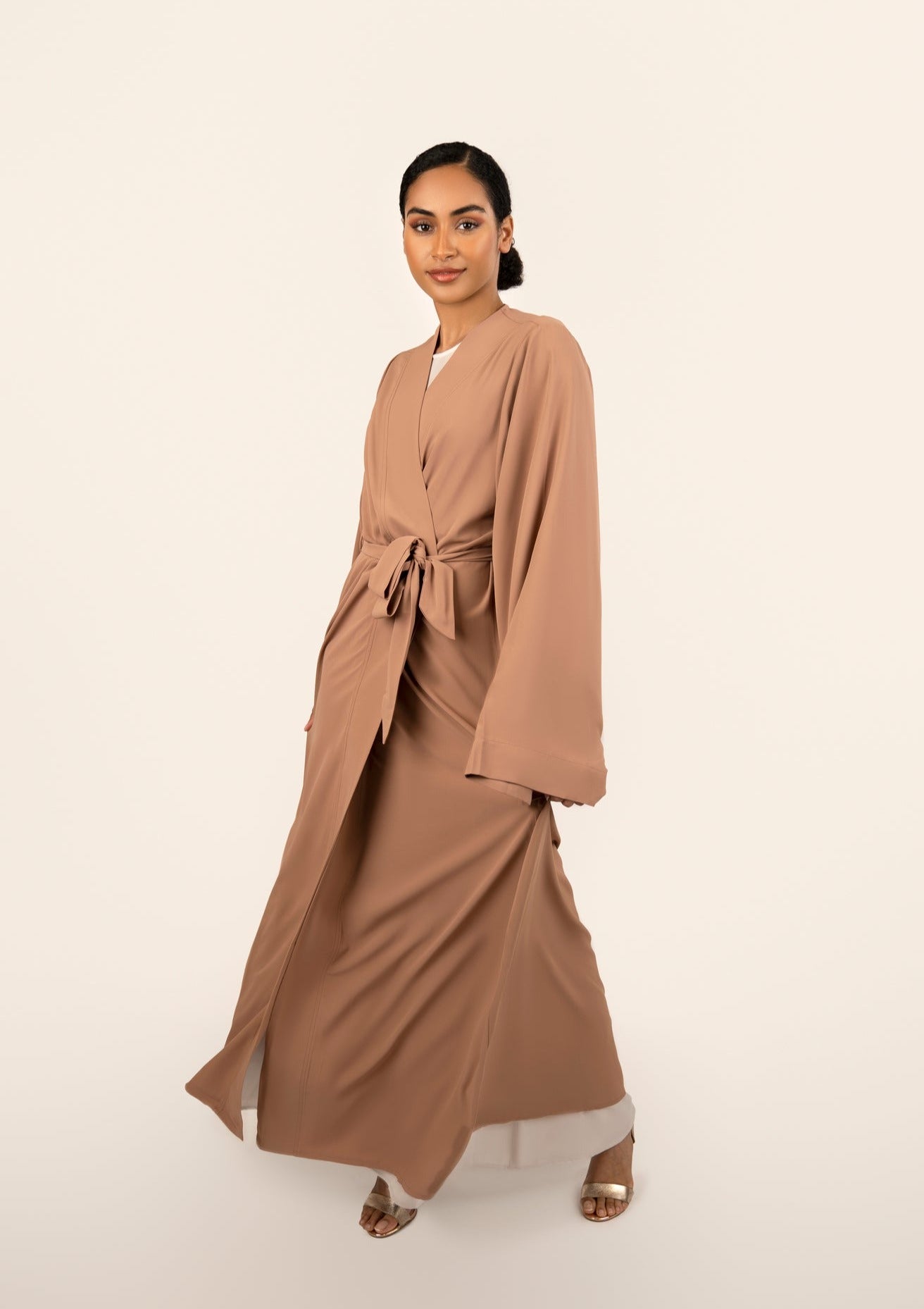 Nadia Everyday Open Abaya - Nude - AMARIAH