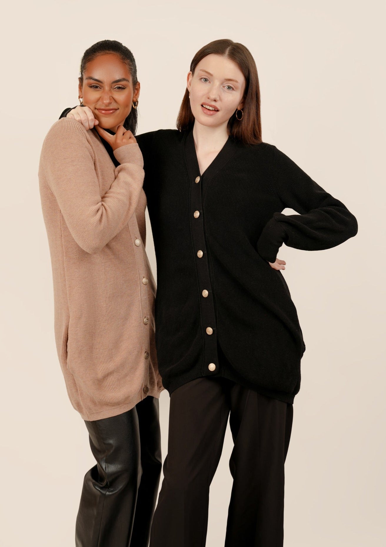 Selma Longline Wool Cardigan - Dusty Pink