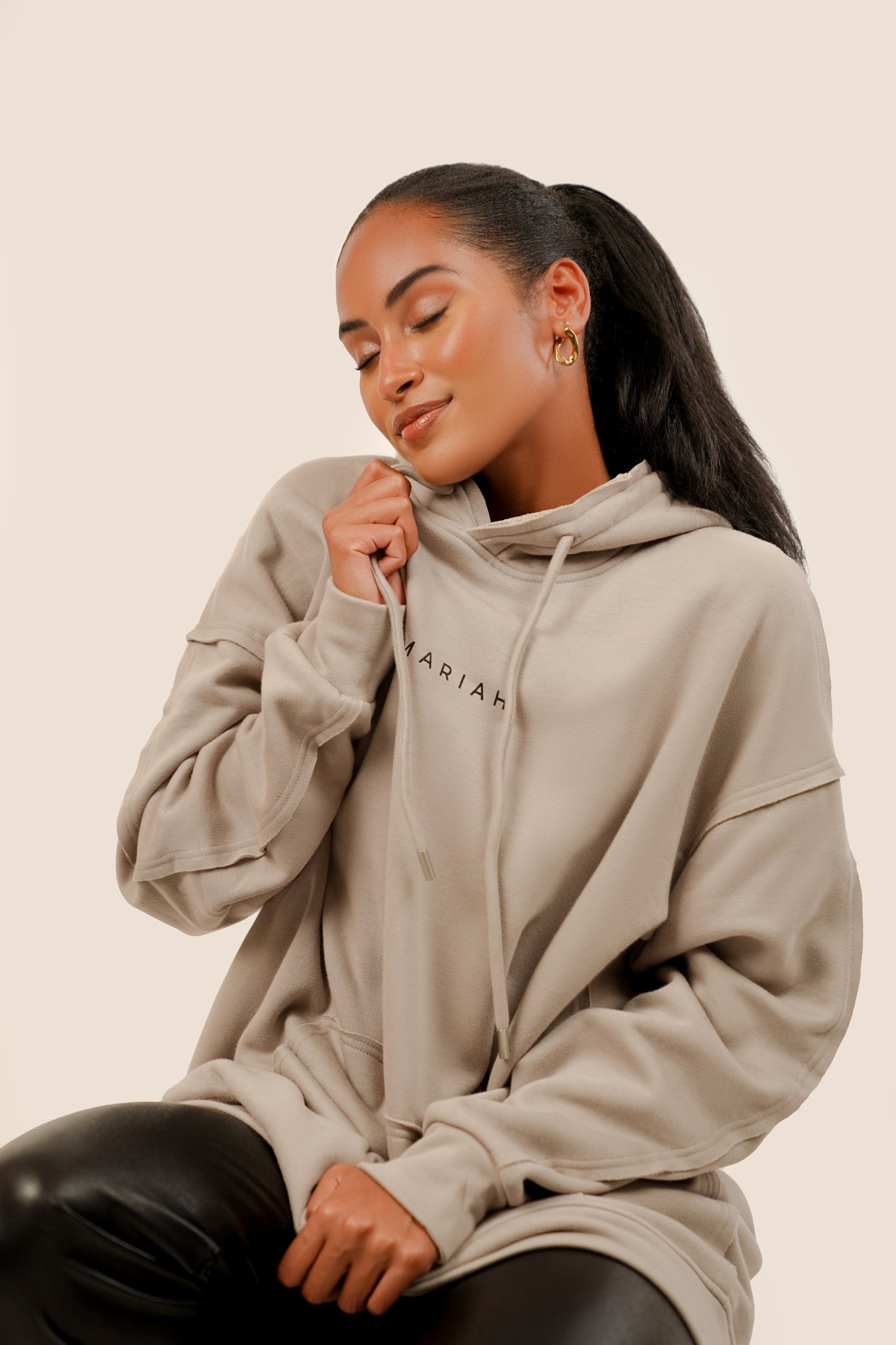 Amariah Oversized Hoodie - Stone Grey