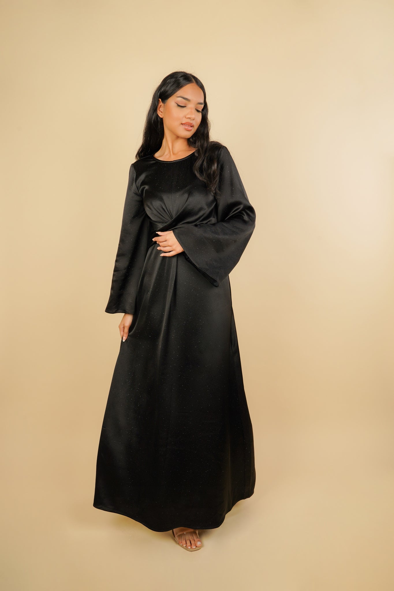 Emani Sparkle Maxi Dress - Black - AMARIAH