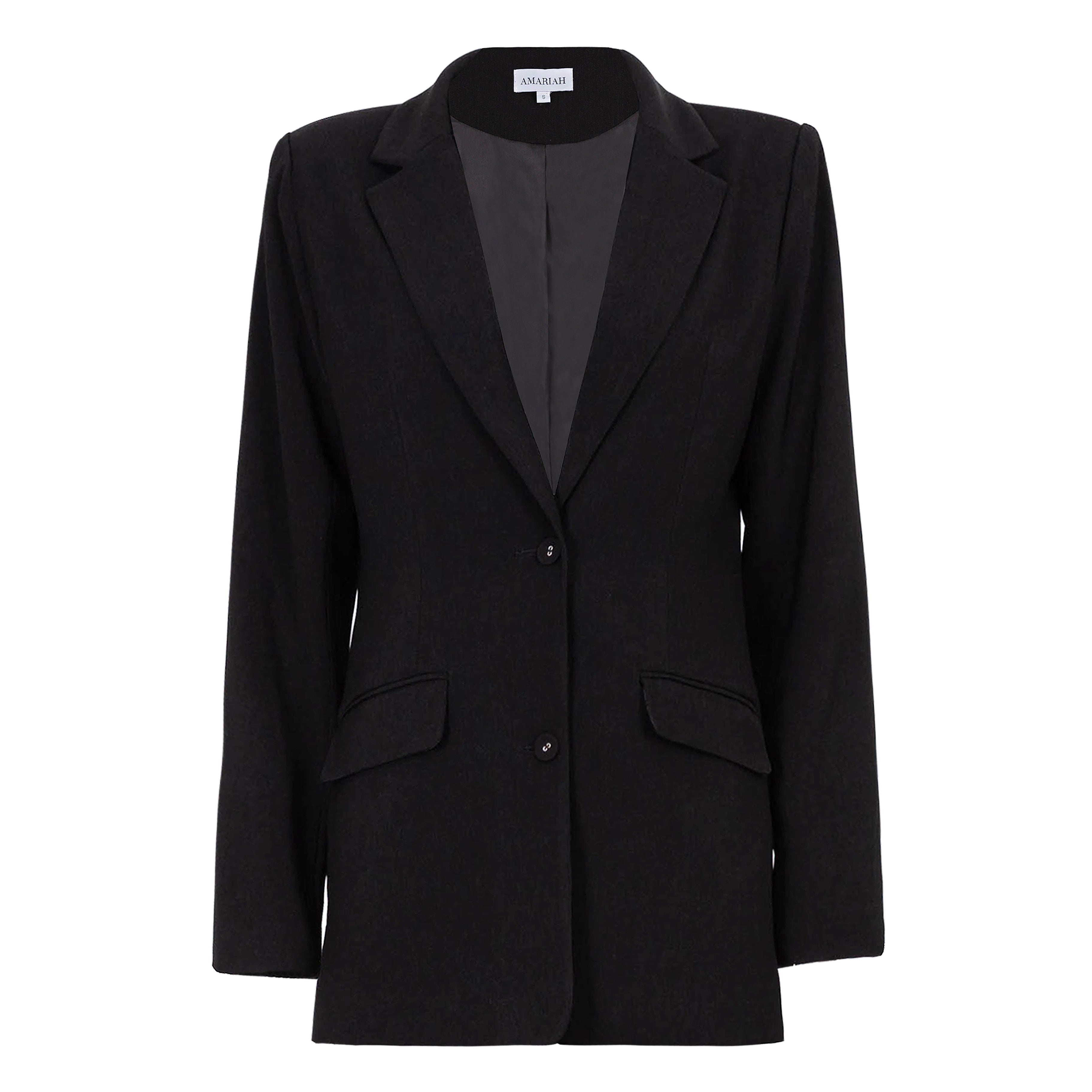 Imara Single Breasted Blazer - Black - AMARIAH