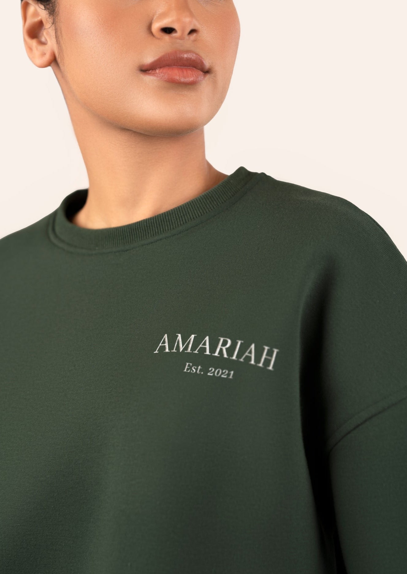 Amariah Oversized Sweatshirt  - Dark Green - AMARIAH