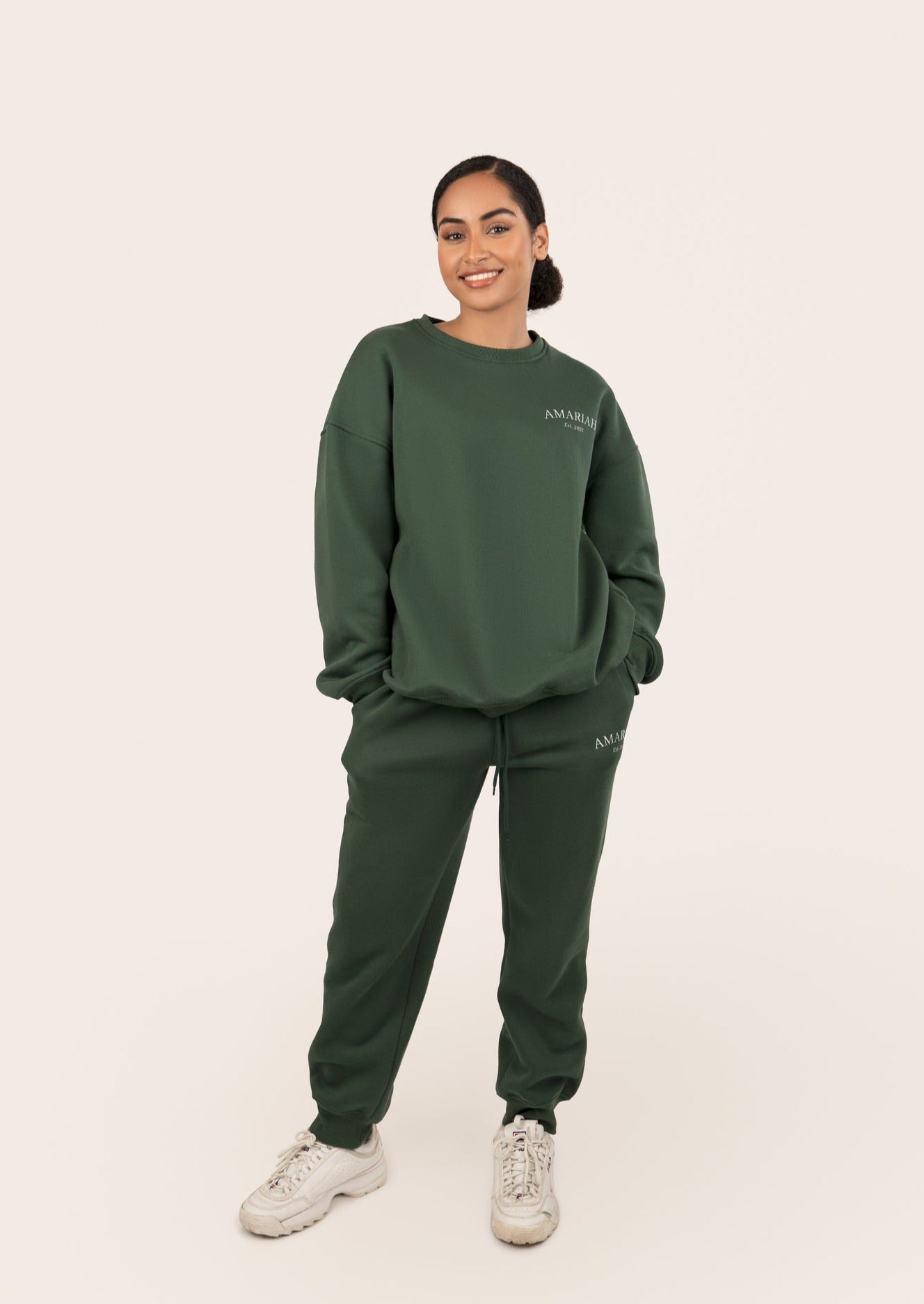 Amariah Relaxed Sweatpants  - Dark Green - AMARIAH