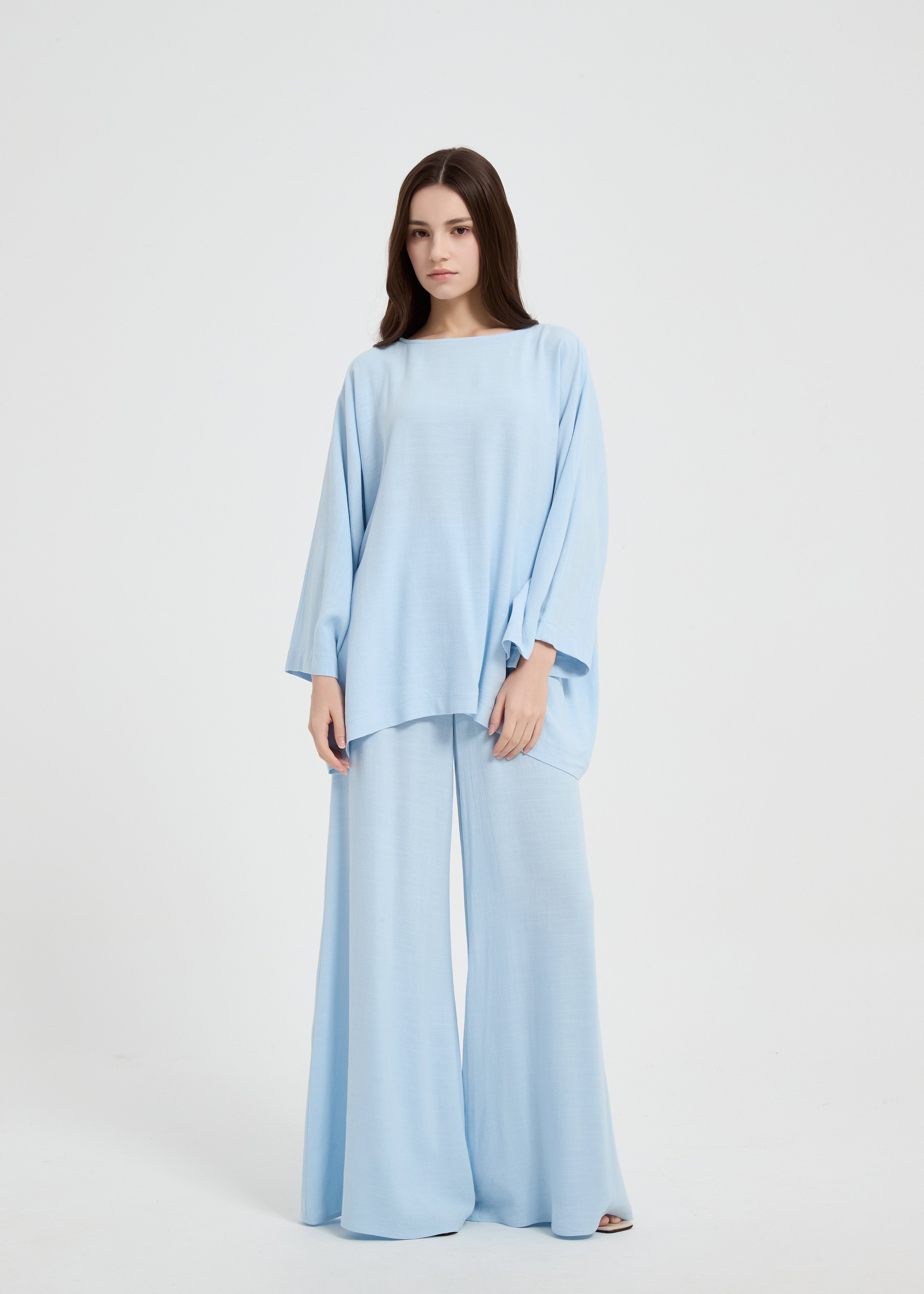 Cecilia Linen Set - Baby Blue