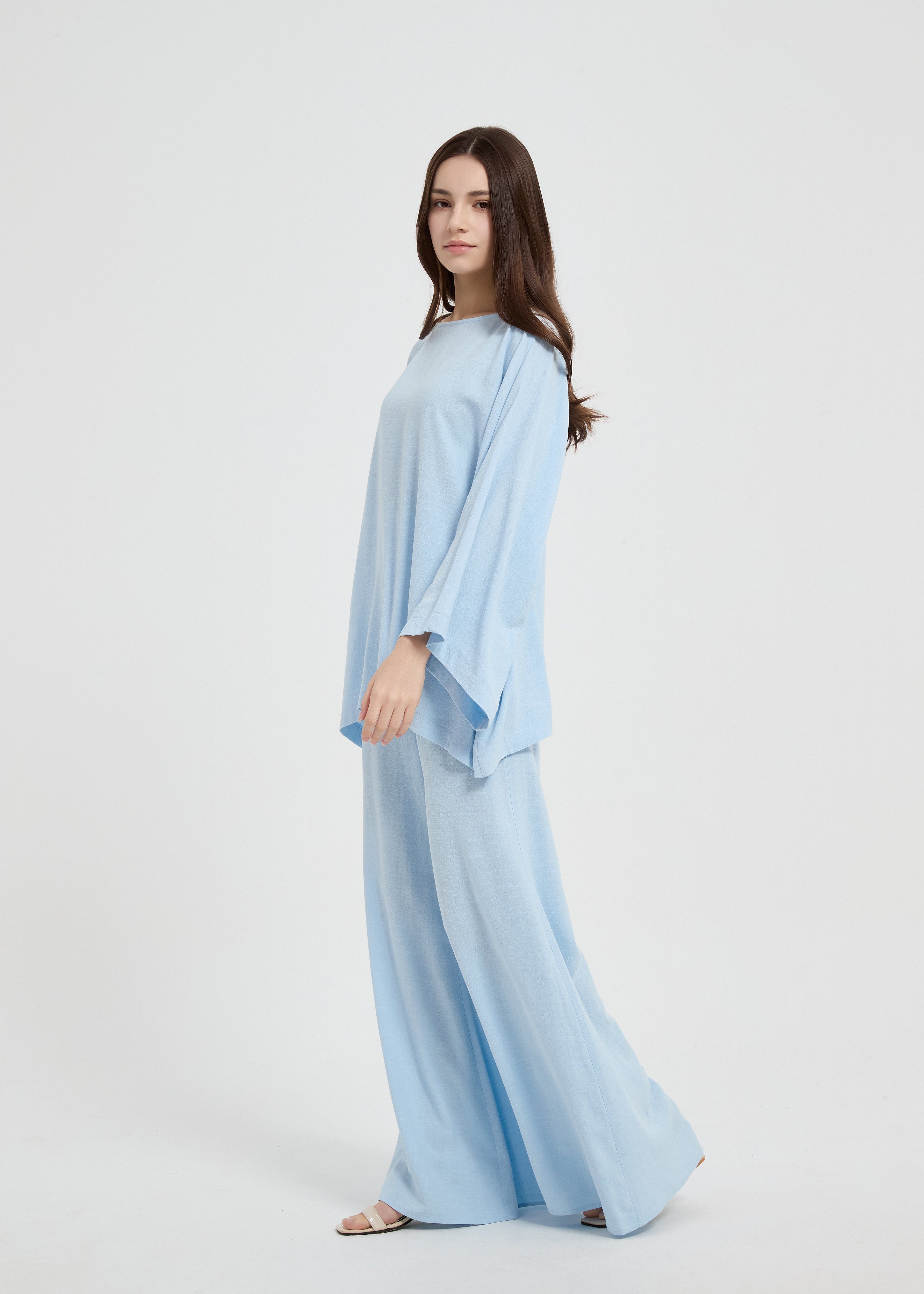 Cecilia Linen Set - Baby Blue