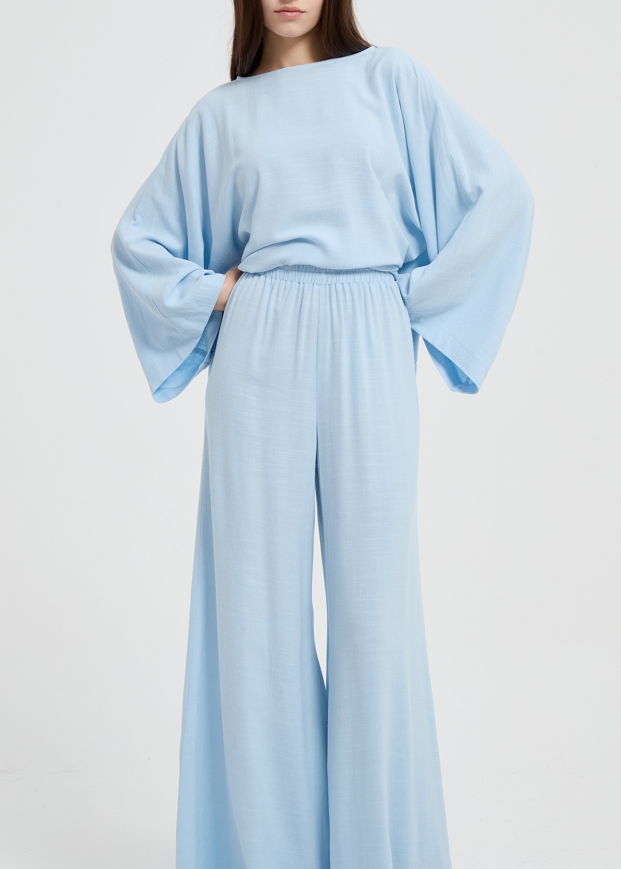 Cecilia Linen Set - Baby Blue