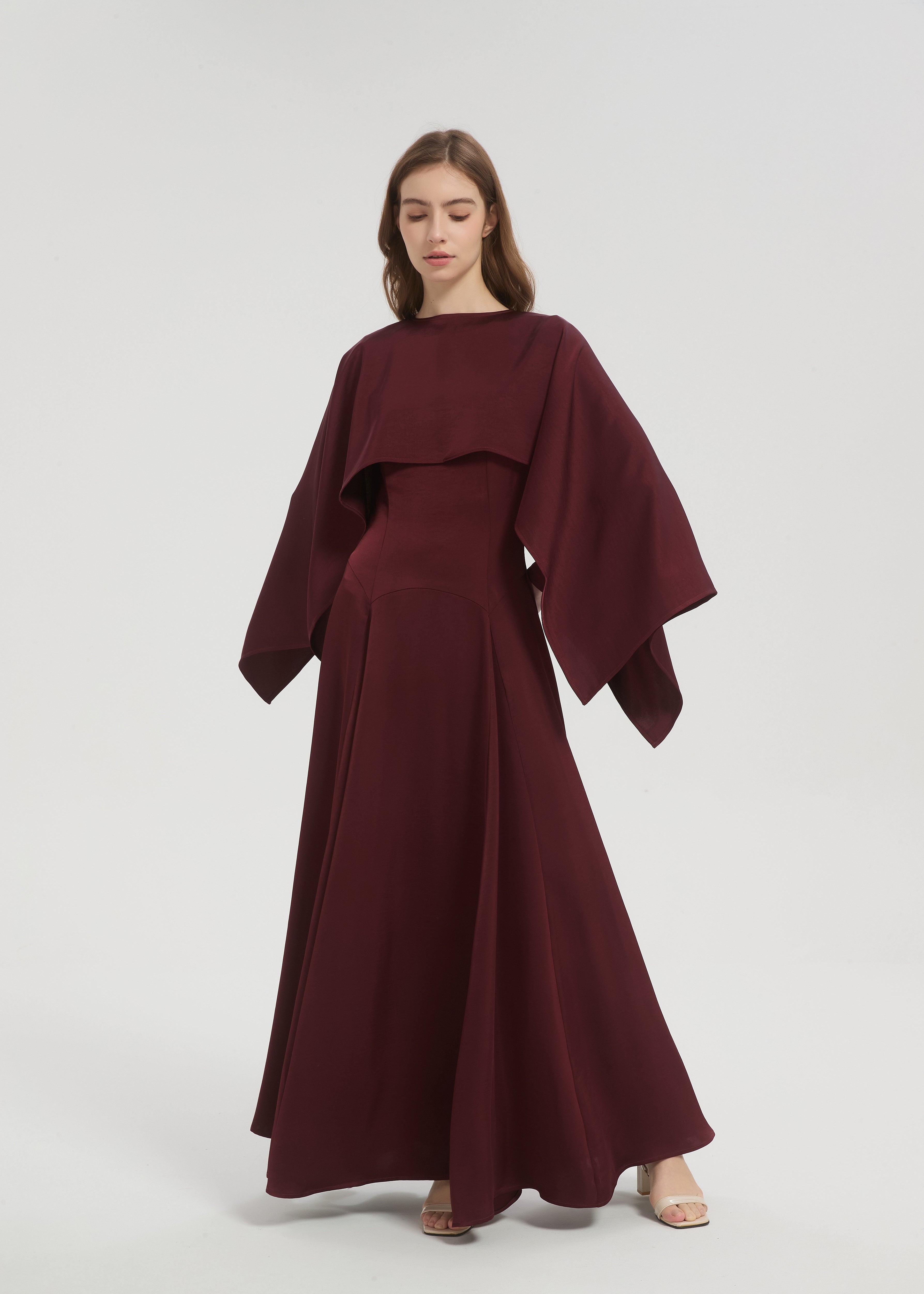 Selena Maxi Dress - Maroon - AMARIAH