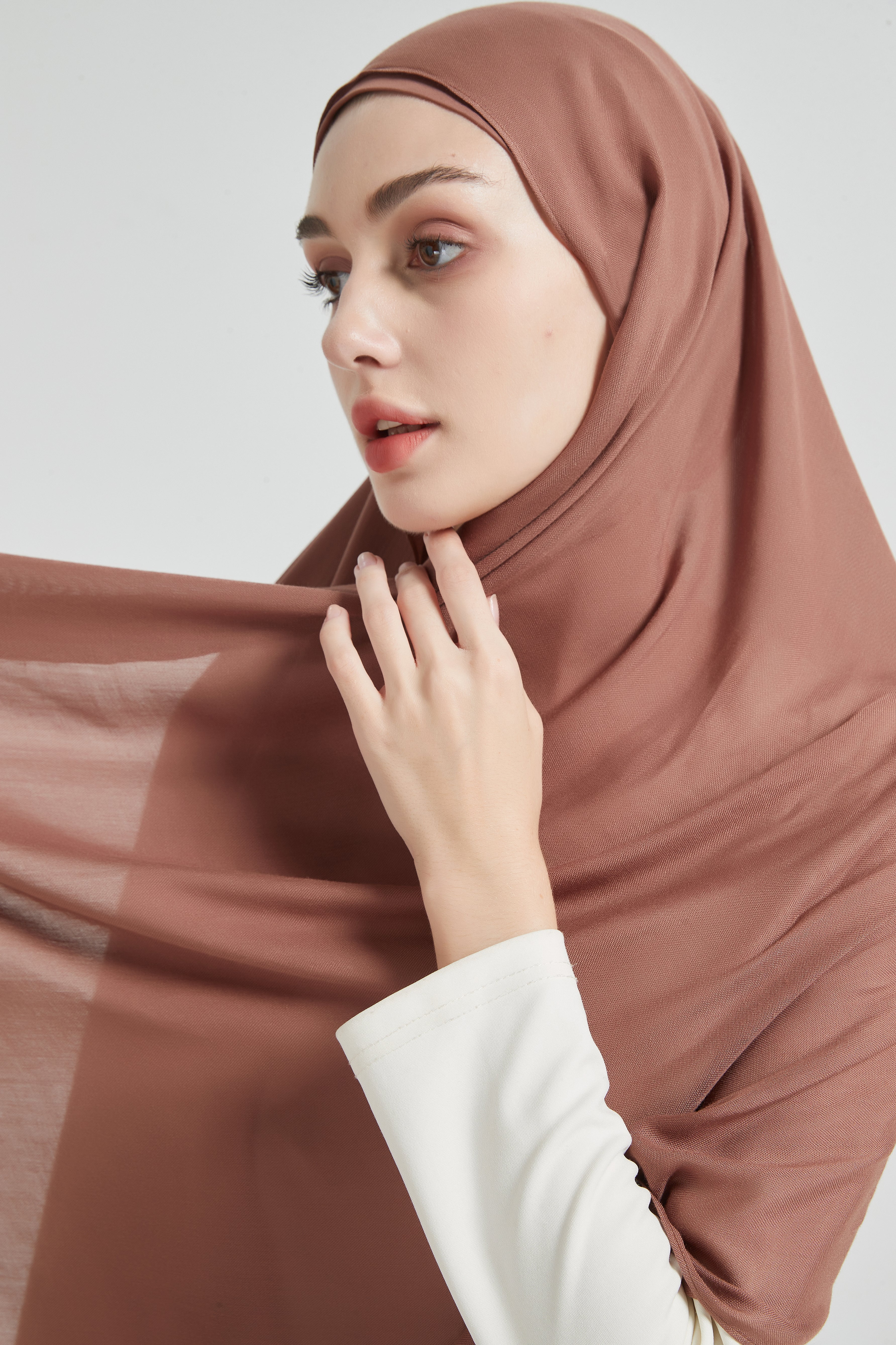 Matching Modal Hijab set - Dark mauve