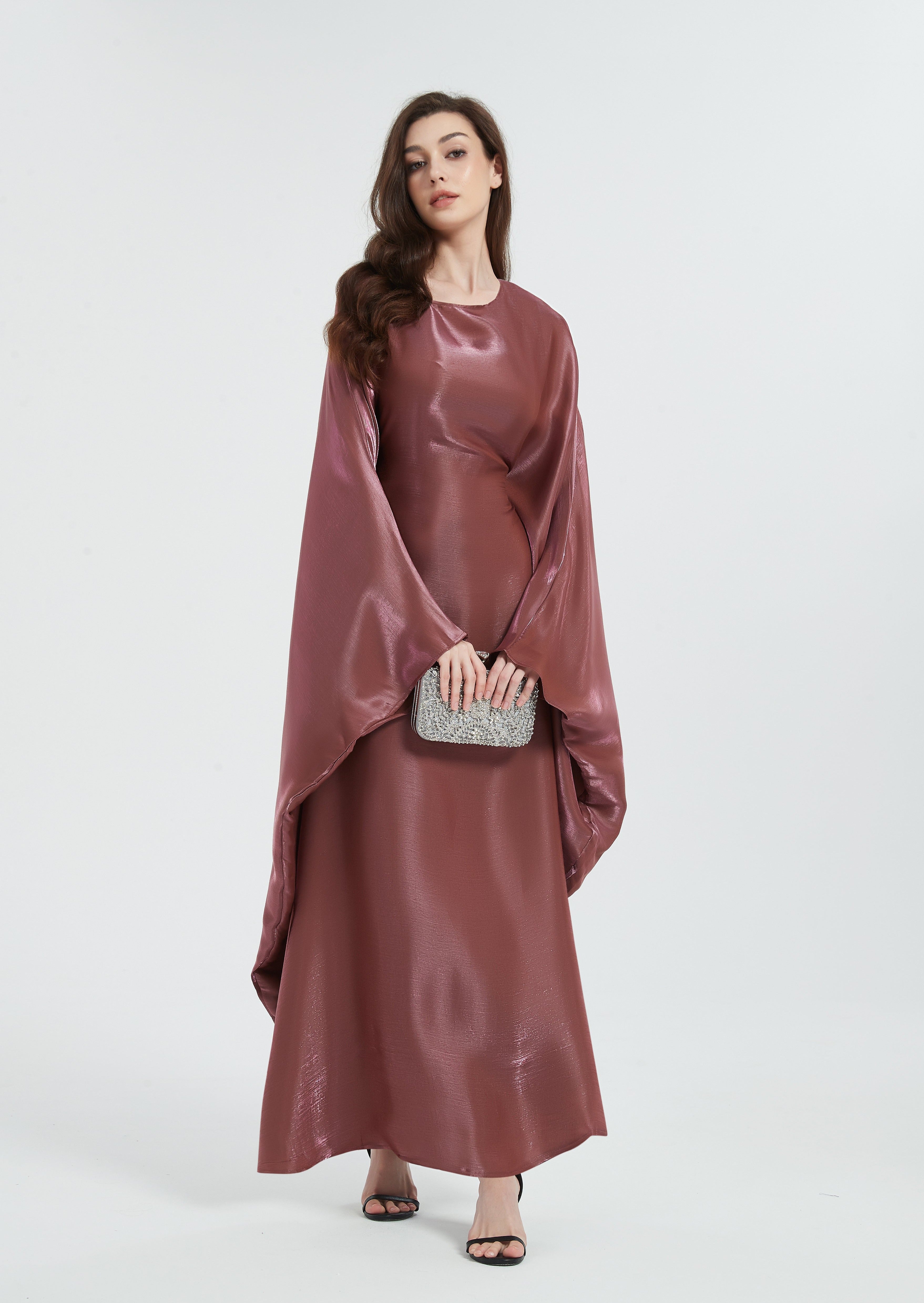 Jamila Two-Piece Kaftan Set - Dark Rose