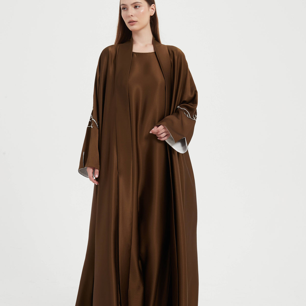 brown abaya dress Corduroy Abaya Winter Maxi Dress LM049