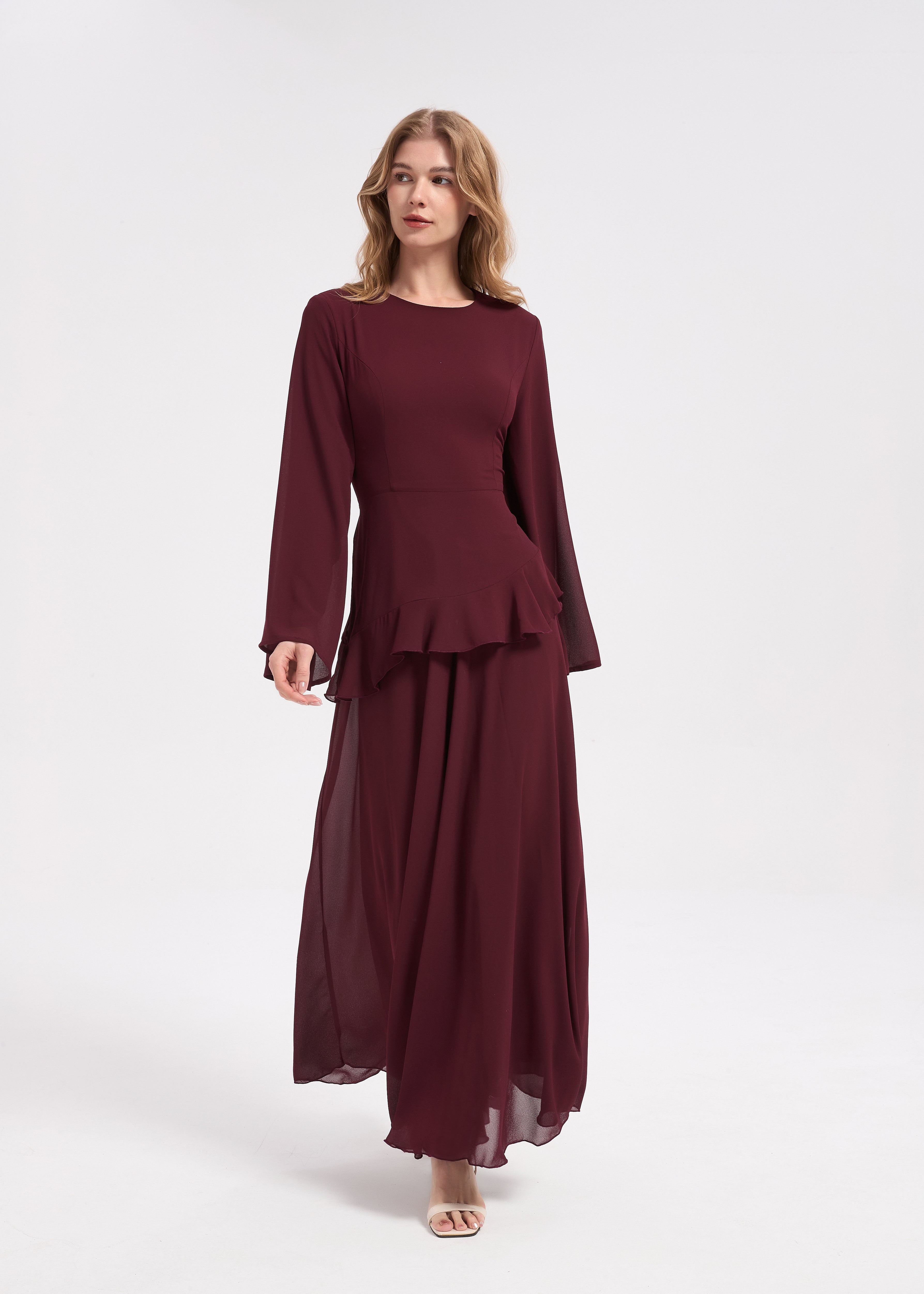 Samira Maxi Dress - Maroon - AMARIAH