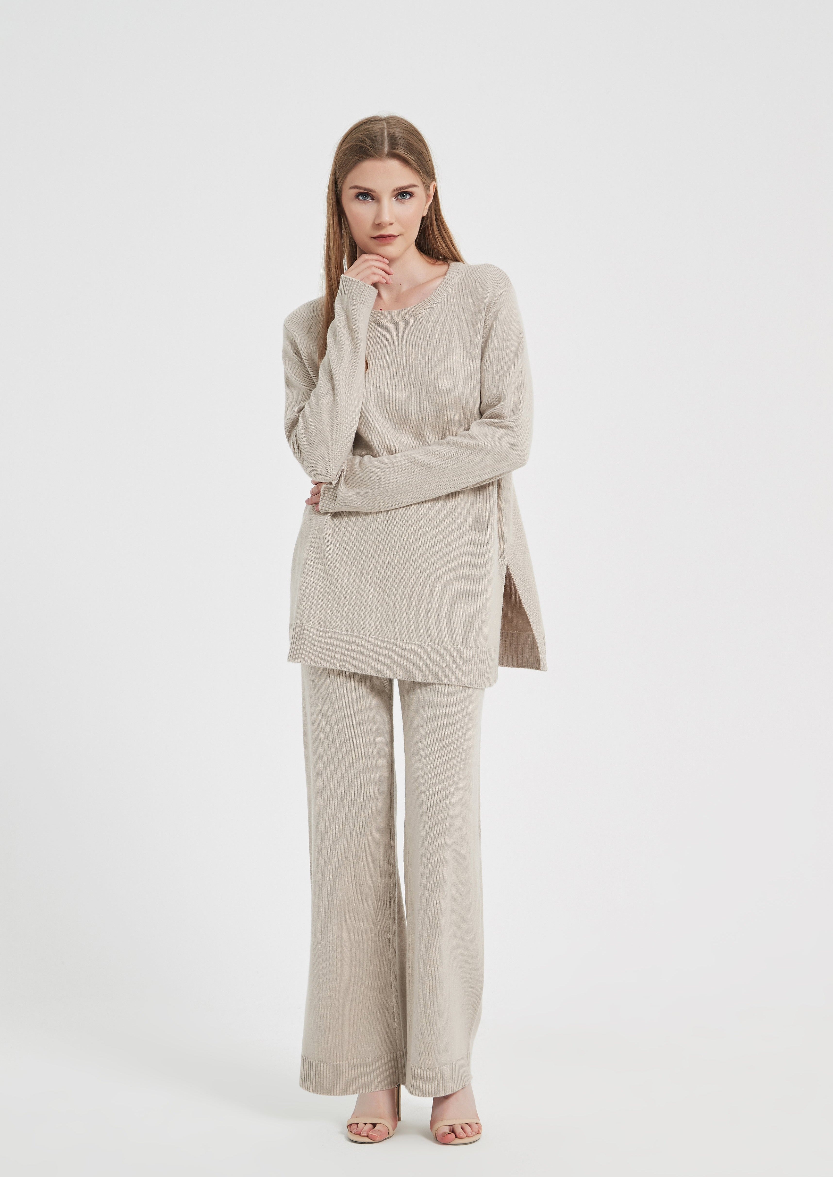 Elandra Knit Pants - Light Nude