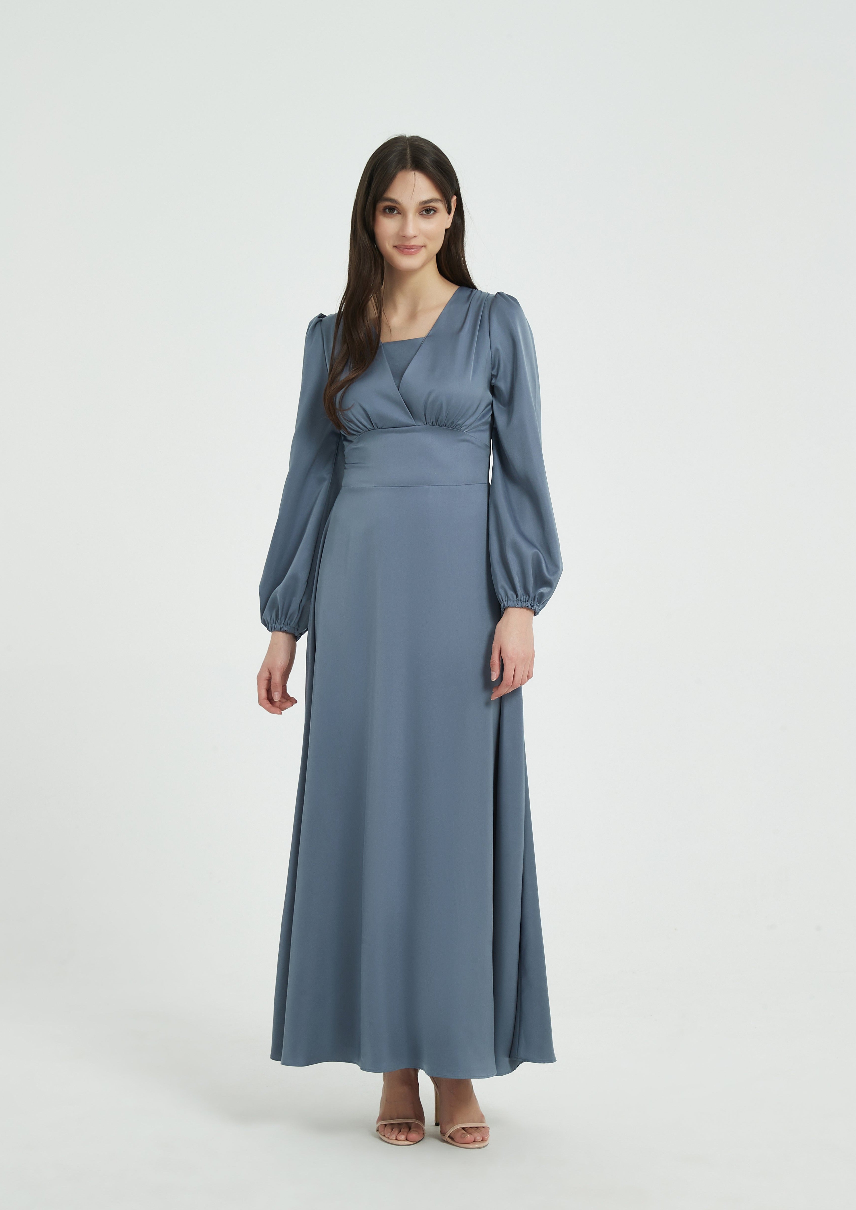Layla Maxi Dress - Slate Blue – AMARIAH & Co.