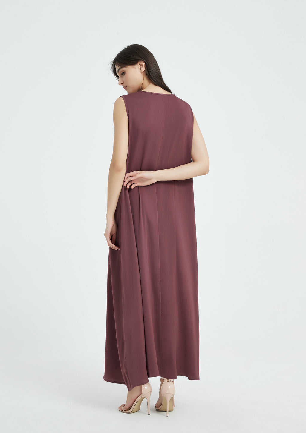 Sarah Zipped Abaya dress Mauve main image 1