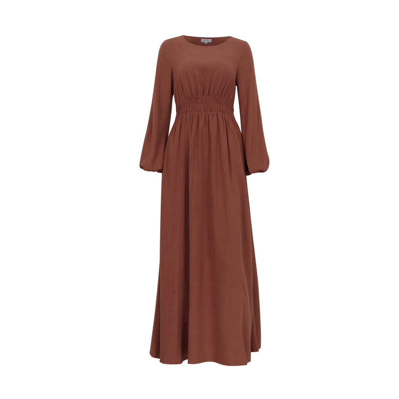 Alysa Linen Maxi Dress - Rust