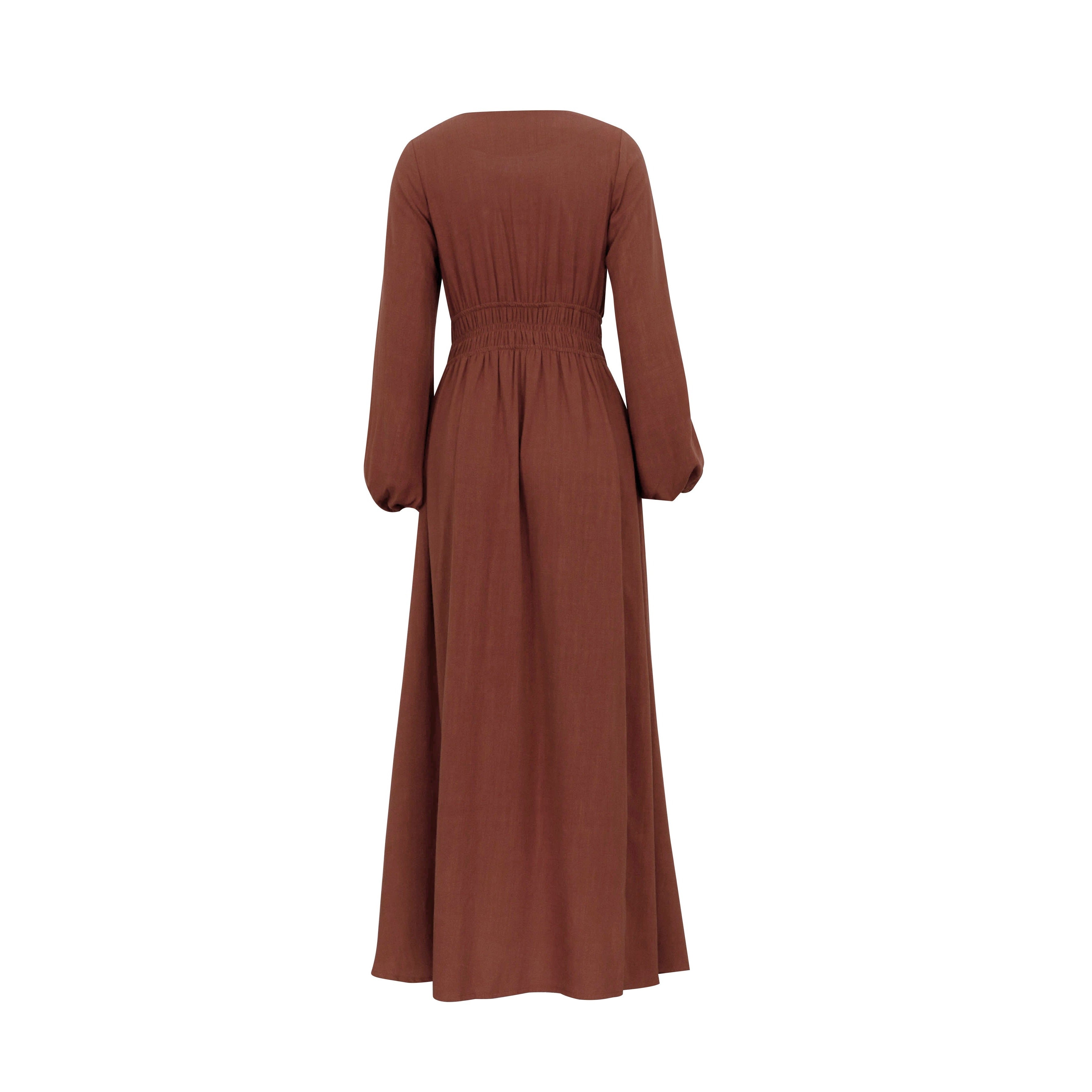 Alysa Linen Maxi Dress - Rust