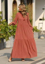 Zarina Cotton Maxi dress - Rust