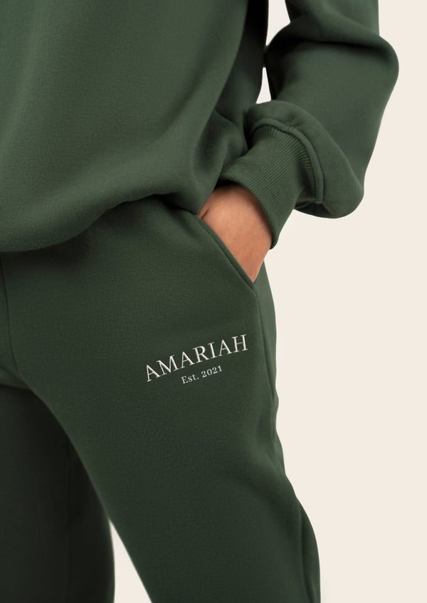 Amariah Relaxed Sweatpants  - Dark Green - AMARIAH