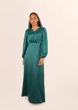 Inayah V-Neck Maxi Dress - Emerald green