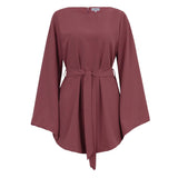 Arabella Tie Waist Top - Dark Rose - AMARIAH